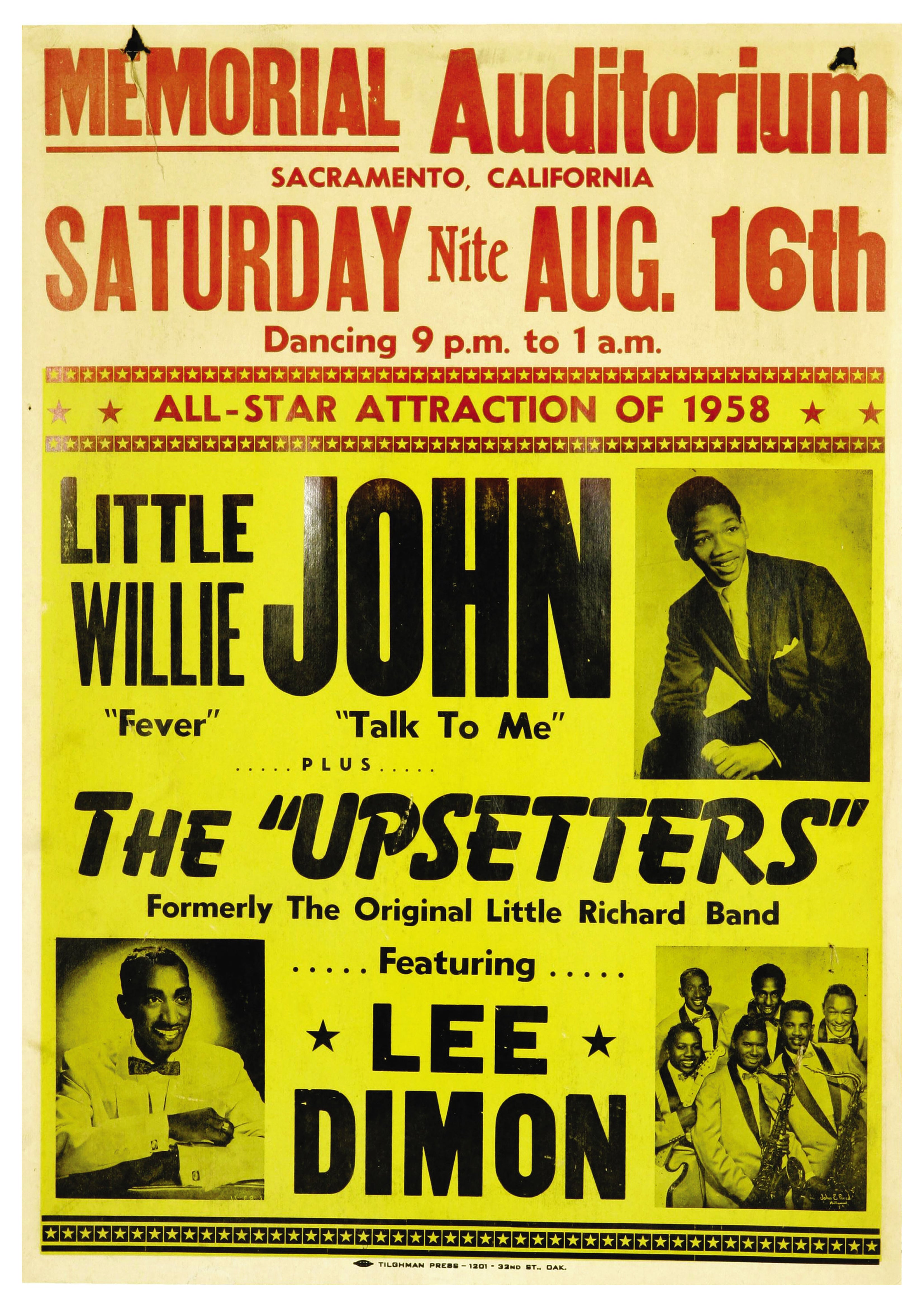 Reproduction Vintage "Little Willie John - Memorial Auditorium" Jazz Poster