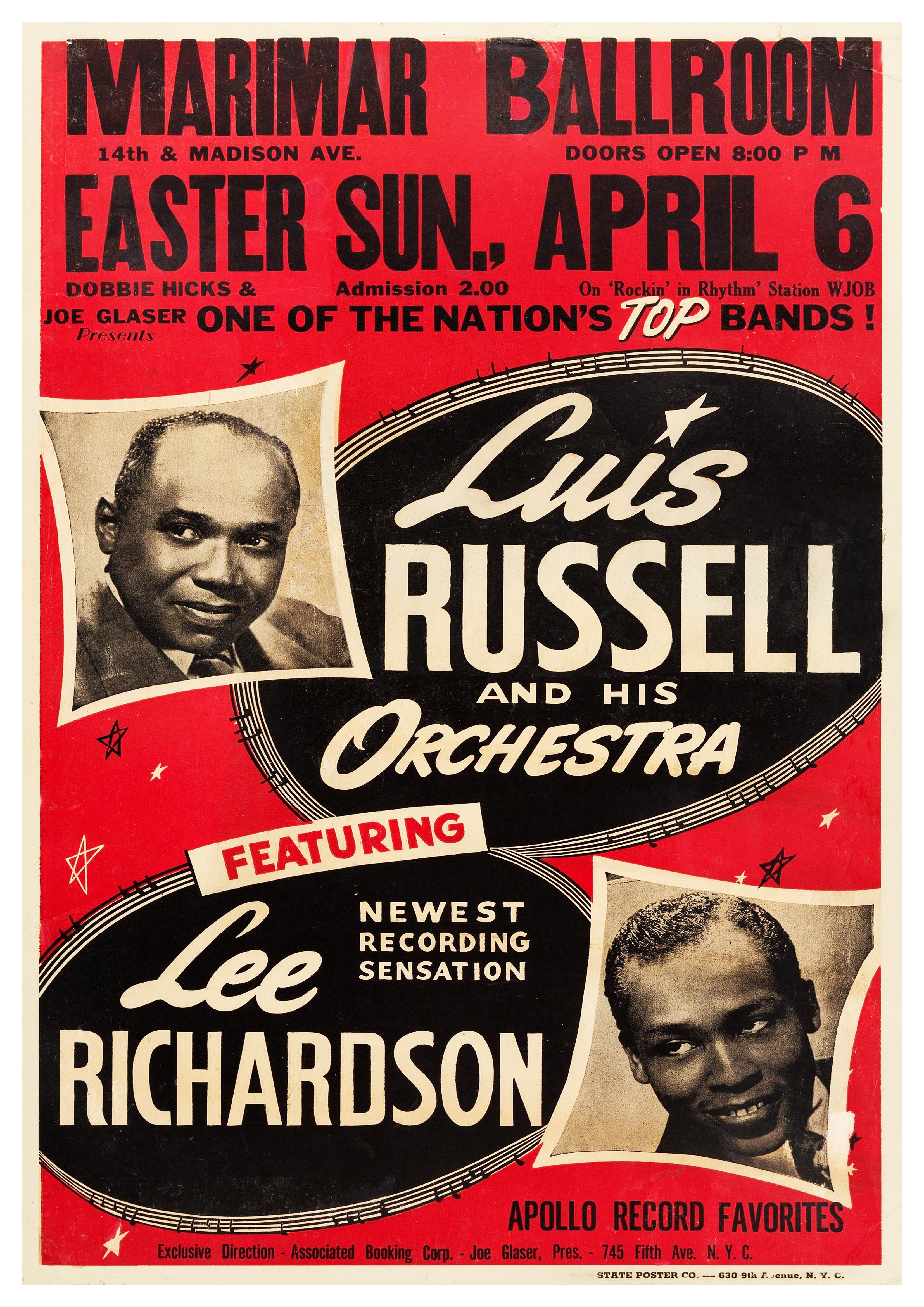 Reproduction Vintage "Louis Russell - Marimar Ballroom" Jazz Poster