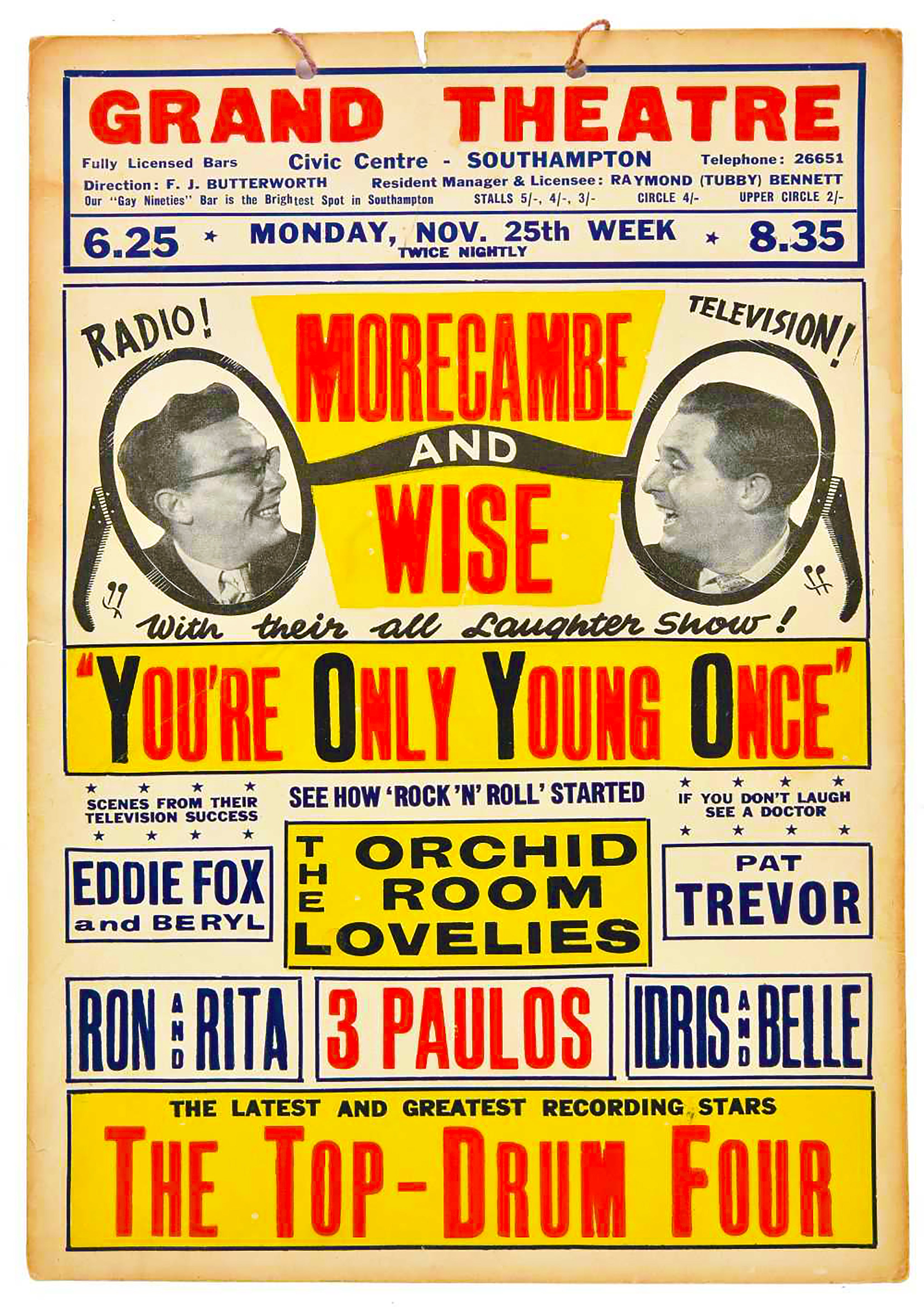 Reproduction Vintage "Morecambe & Wise" Television Poster