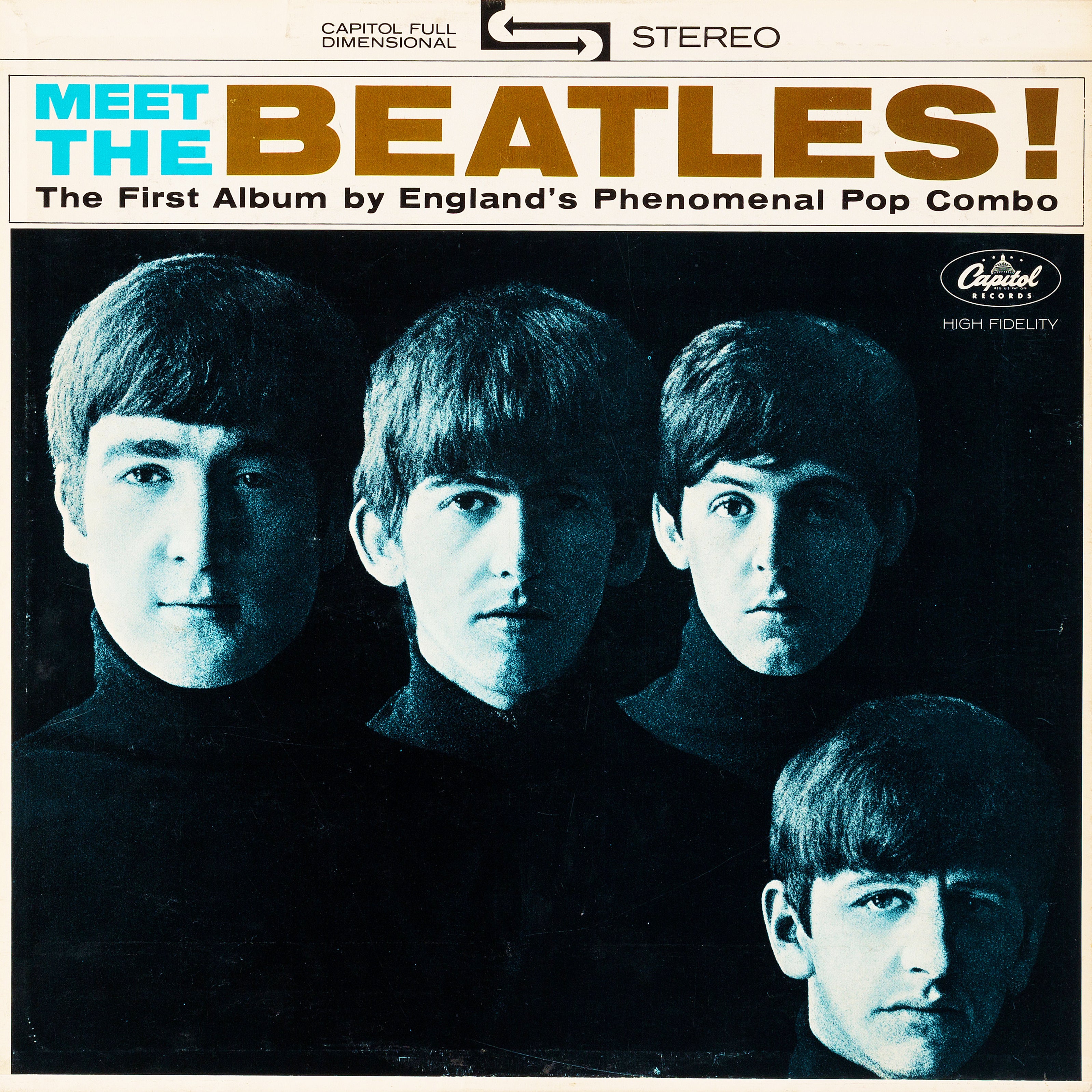 Reproduction Vintage The Beatles "Meet The Beatles" Music Poster, Size: 16" x 16"