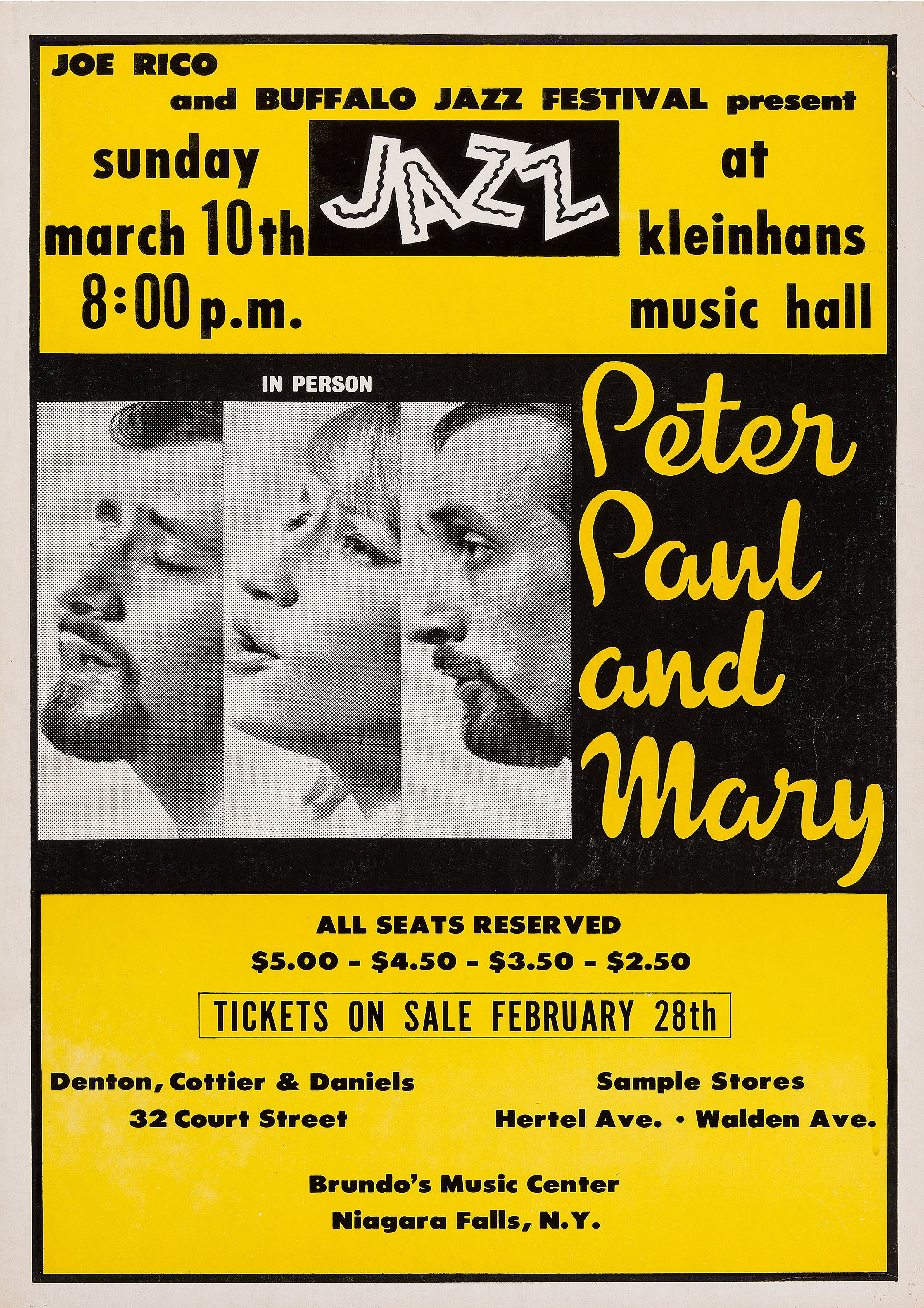 Reproduction Vintage "Peter, Paul & Mary" Jazz Poster