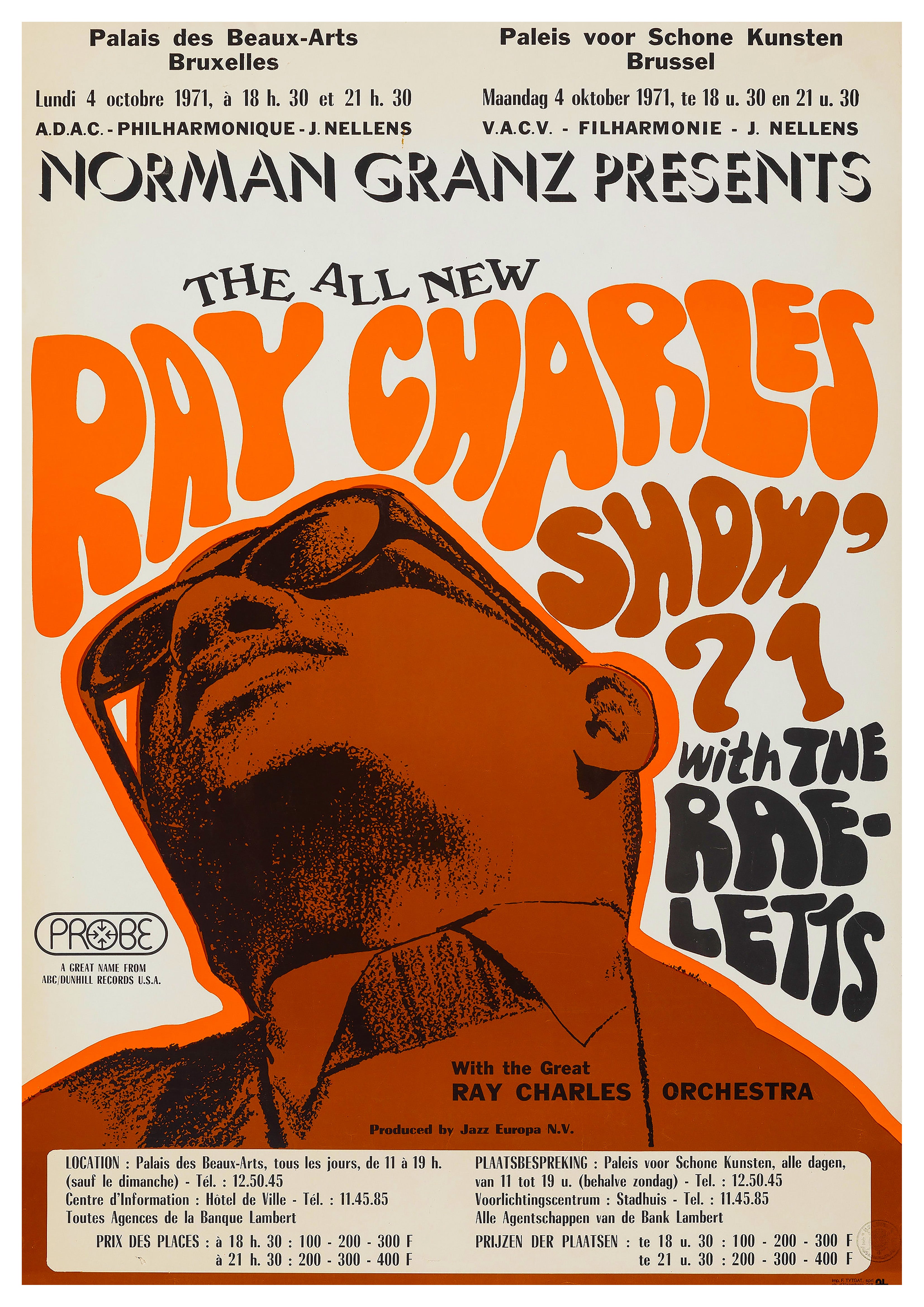 Reproduction Vintage "Ray Charles - The All New Show" Jazz Poster