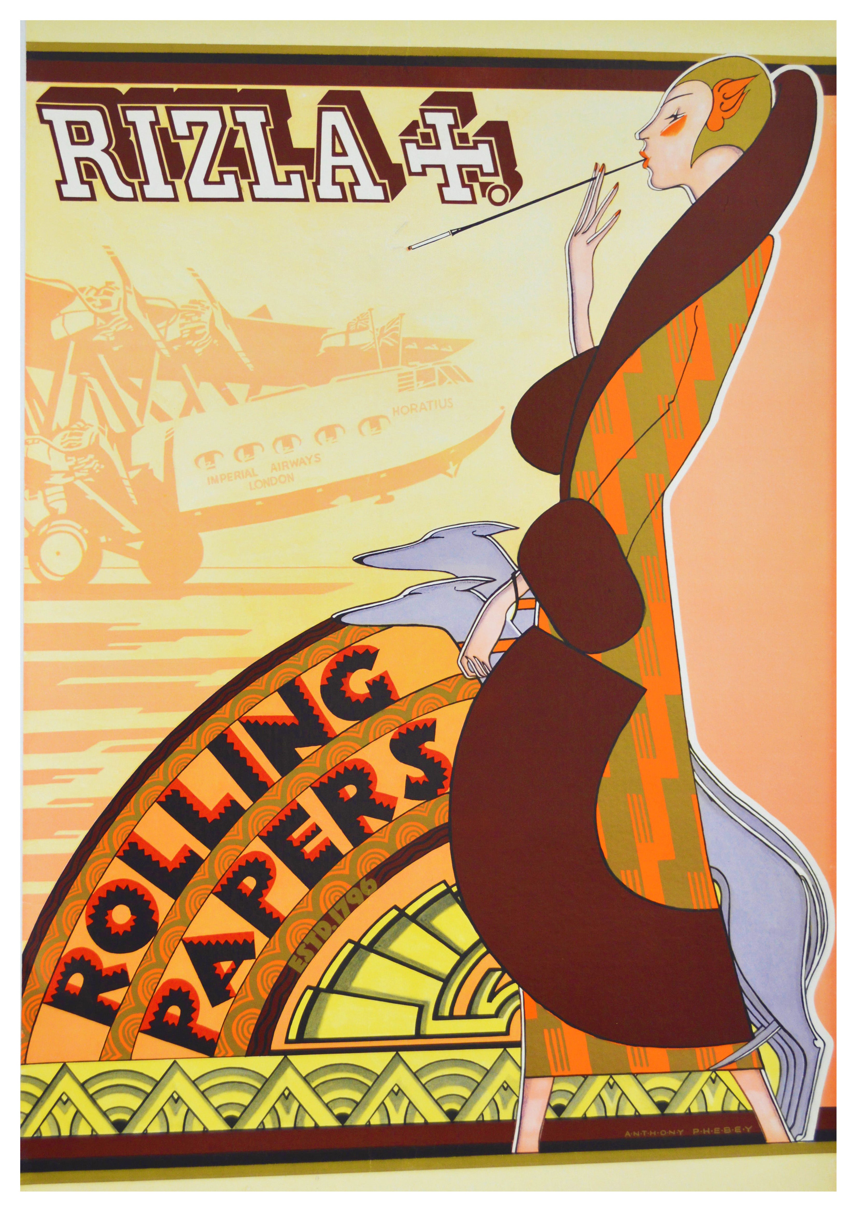 Reproduction Vintage "Rizla - Rolling Papers" Cigarette Poster