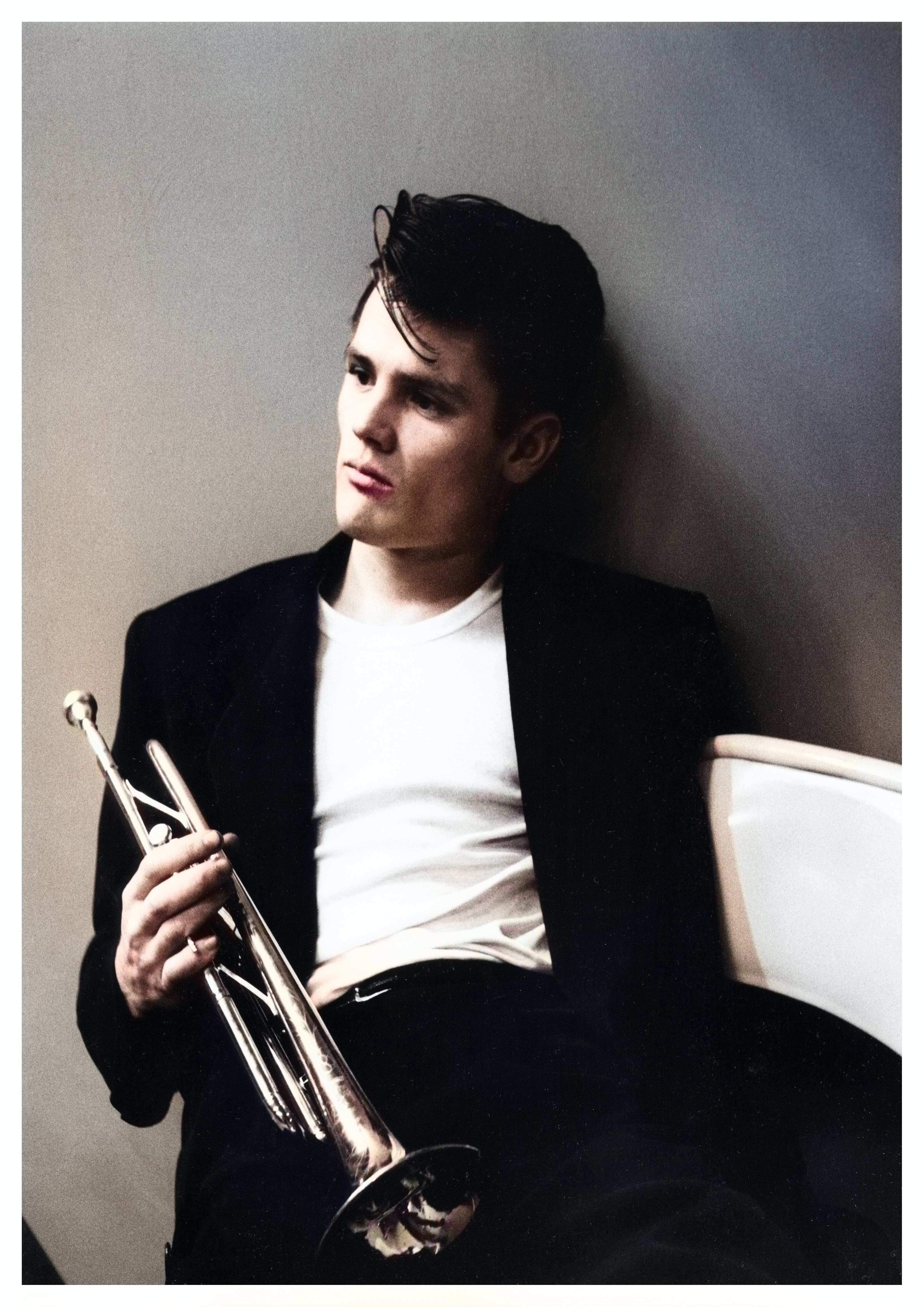 Reproduction Vintage "Chet Baker - Sitting - Colour" Jazz Poster