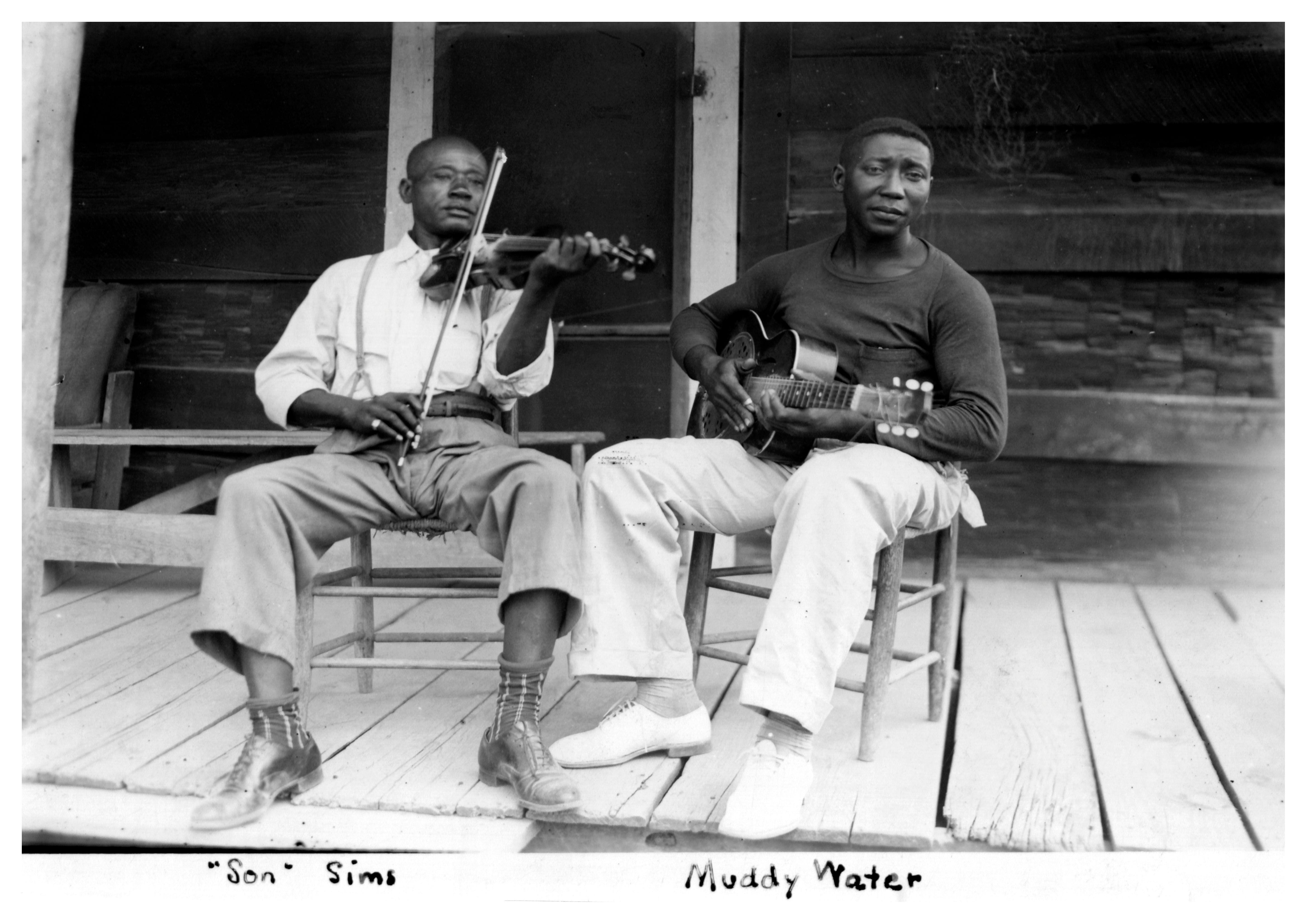 Reproduction Vintage Blues Music Poster "Muddy Waters & Son Sims" Size: A2
