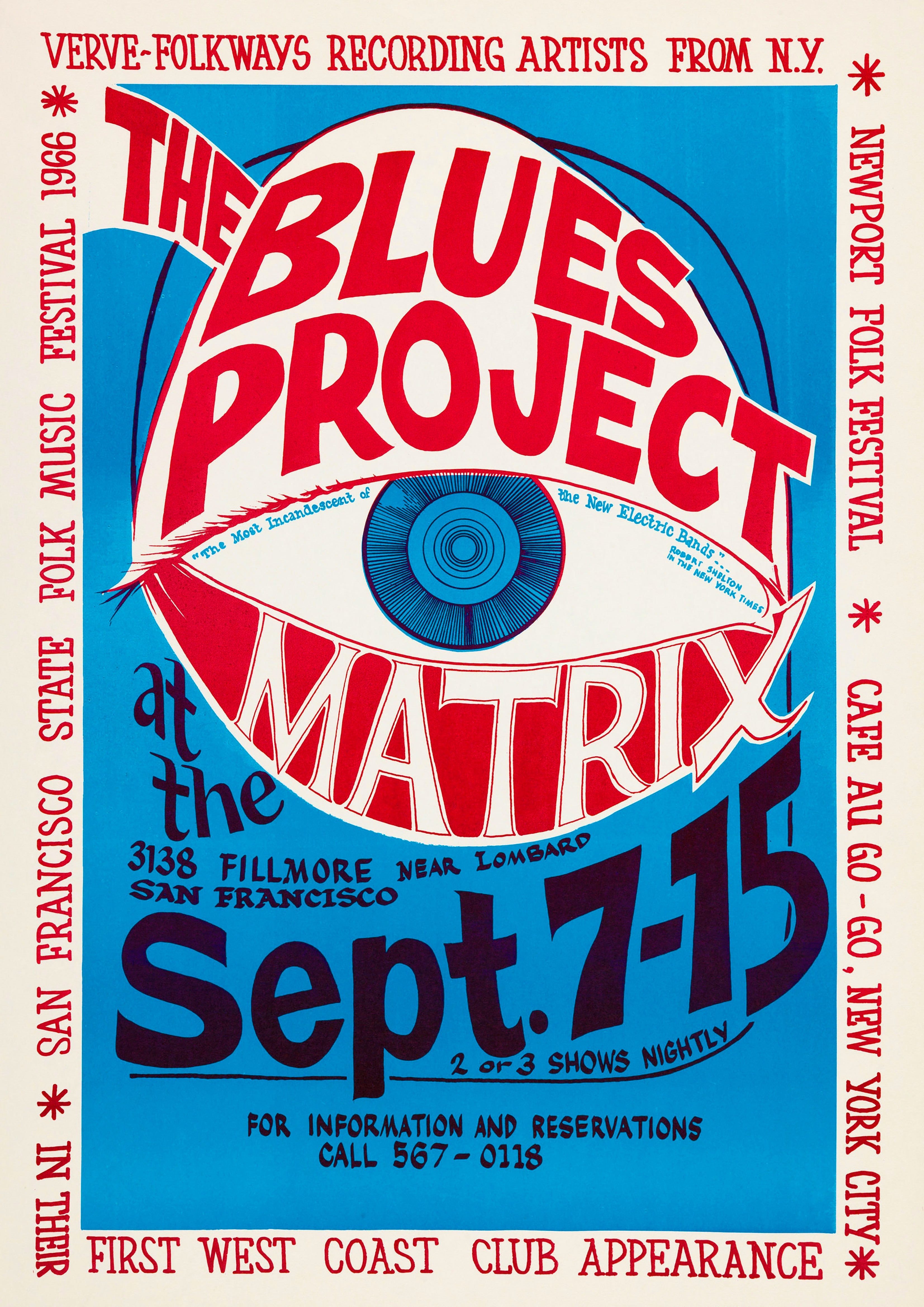 Reproduction Vintage Blues Music Poster "The Blues Project" Size: A2