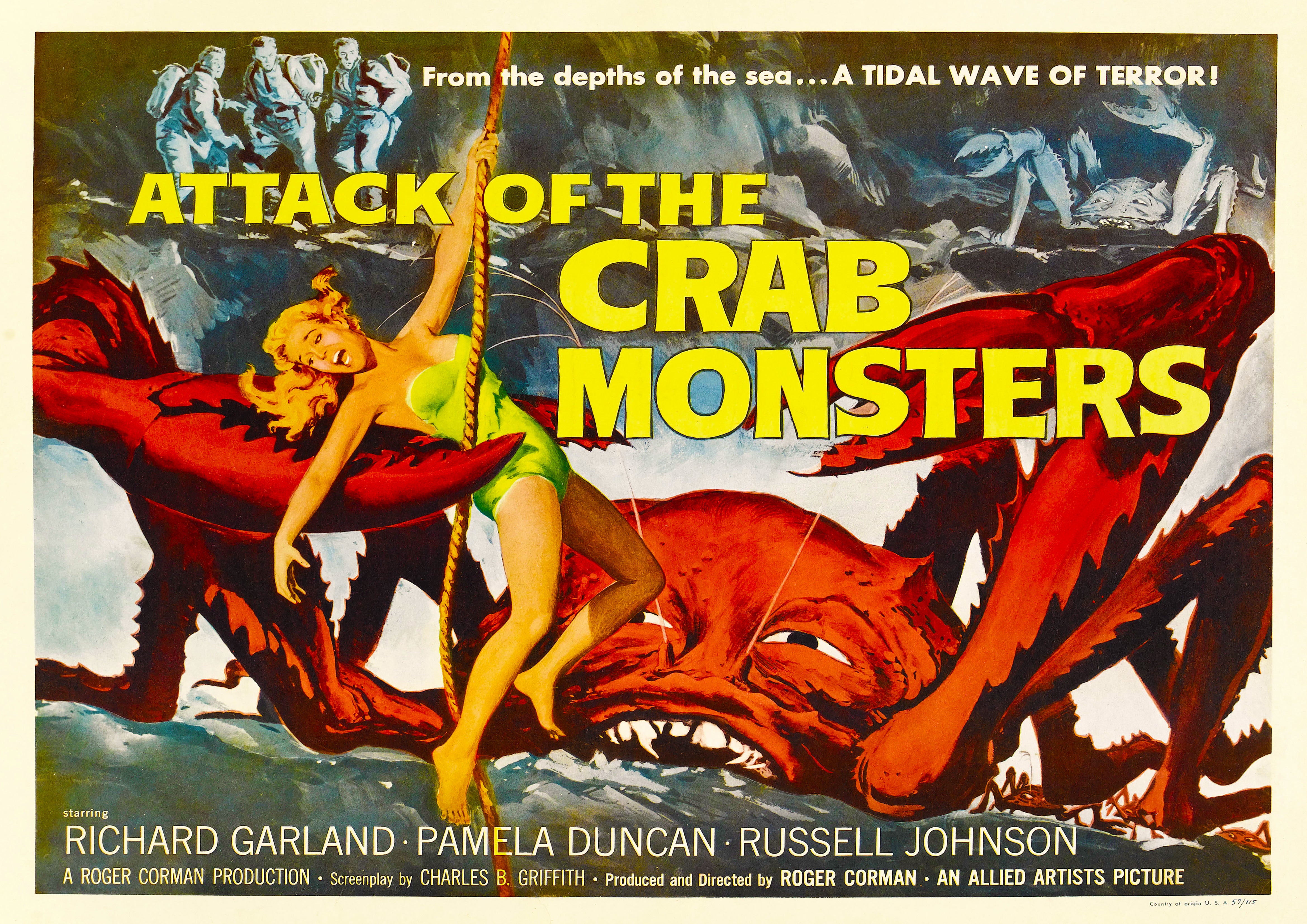 Reproduction Vintage "Attack Of The Crab Monsters" **B-Movie** Poster
