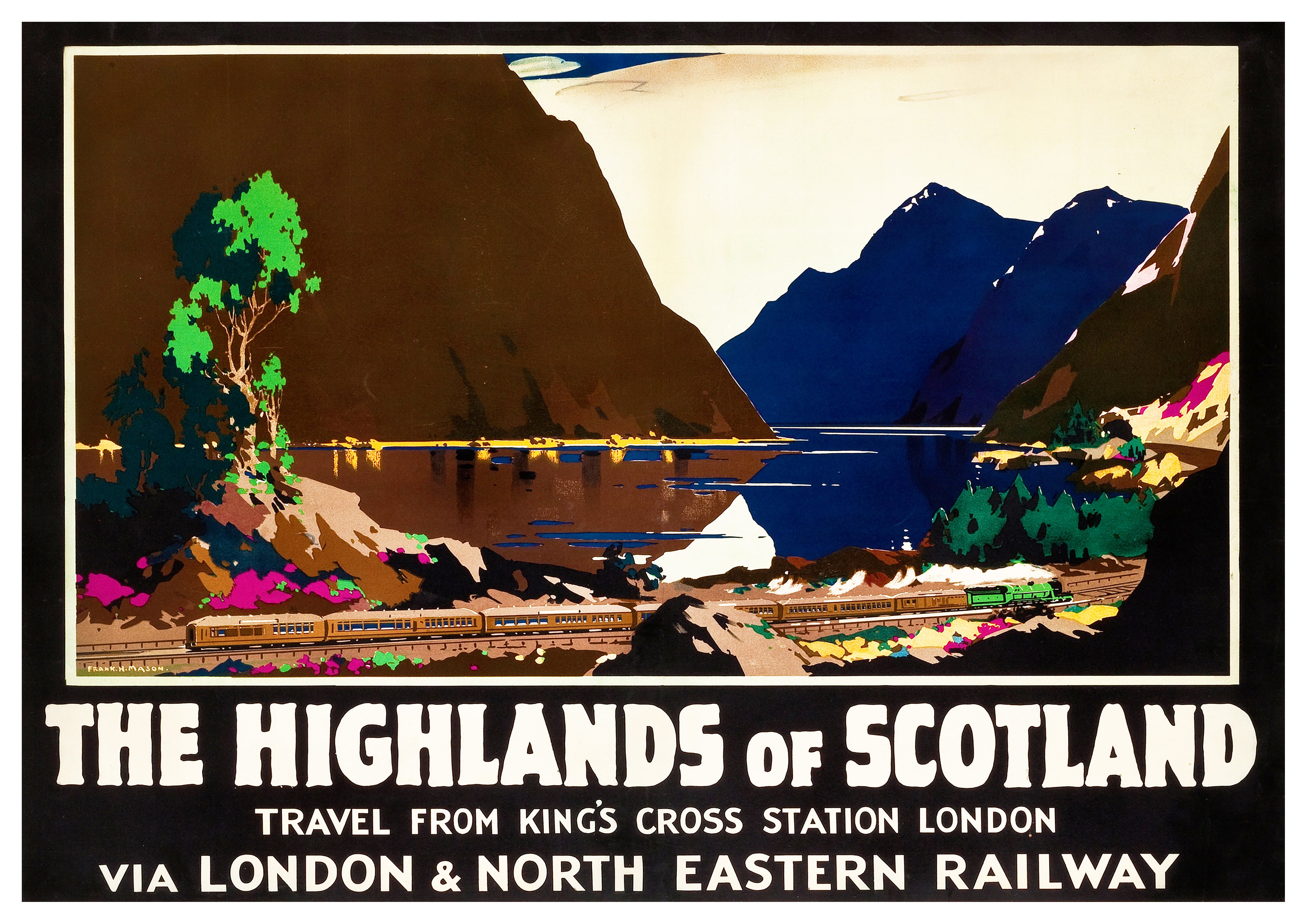 Reproduction Vintage Travel Poster "The Highlands", Home Wall Art, Size: A2