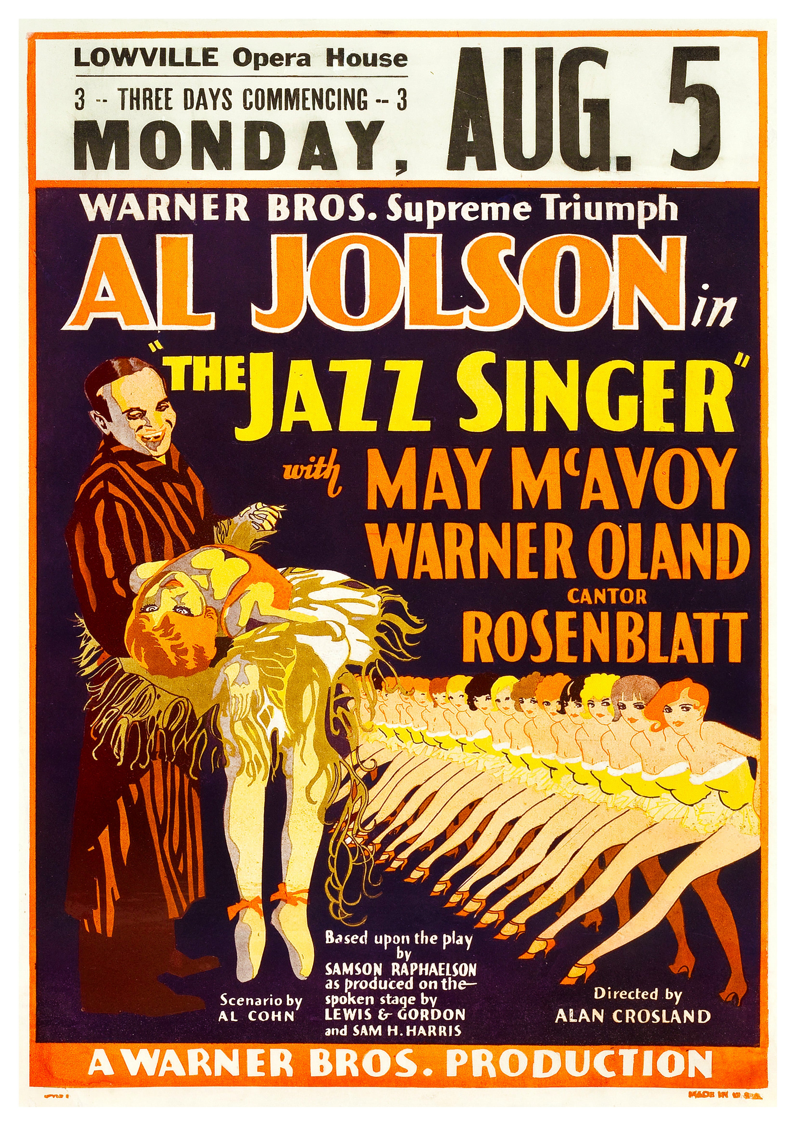 Reproduction Vintage "Al Jolson - The Jazz Singer" Jazz Poster
