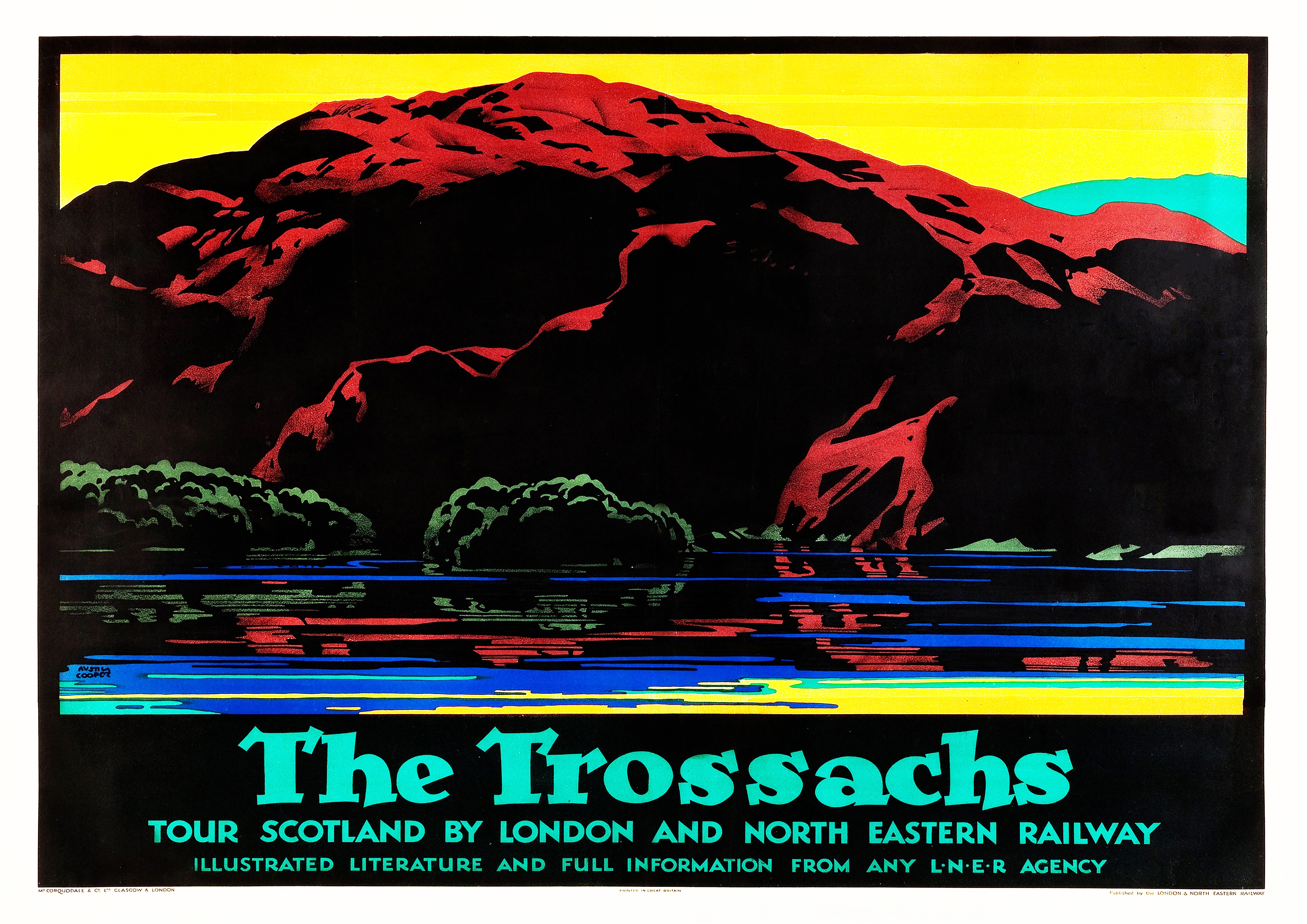 Reproduction Vintage Travel Poster "The Trossachs", Home Wall Art, Size: A2