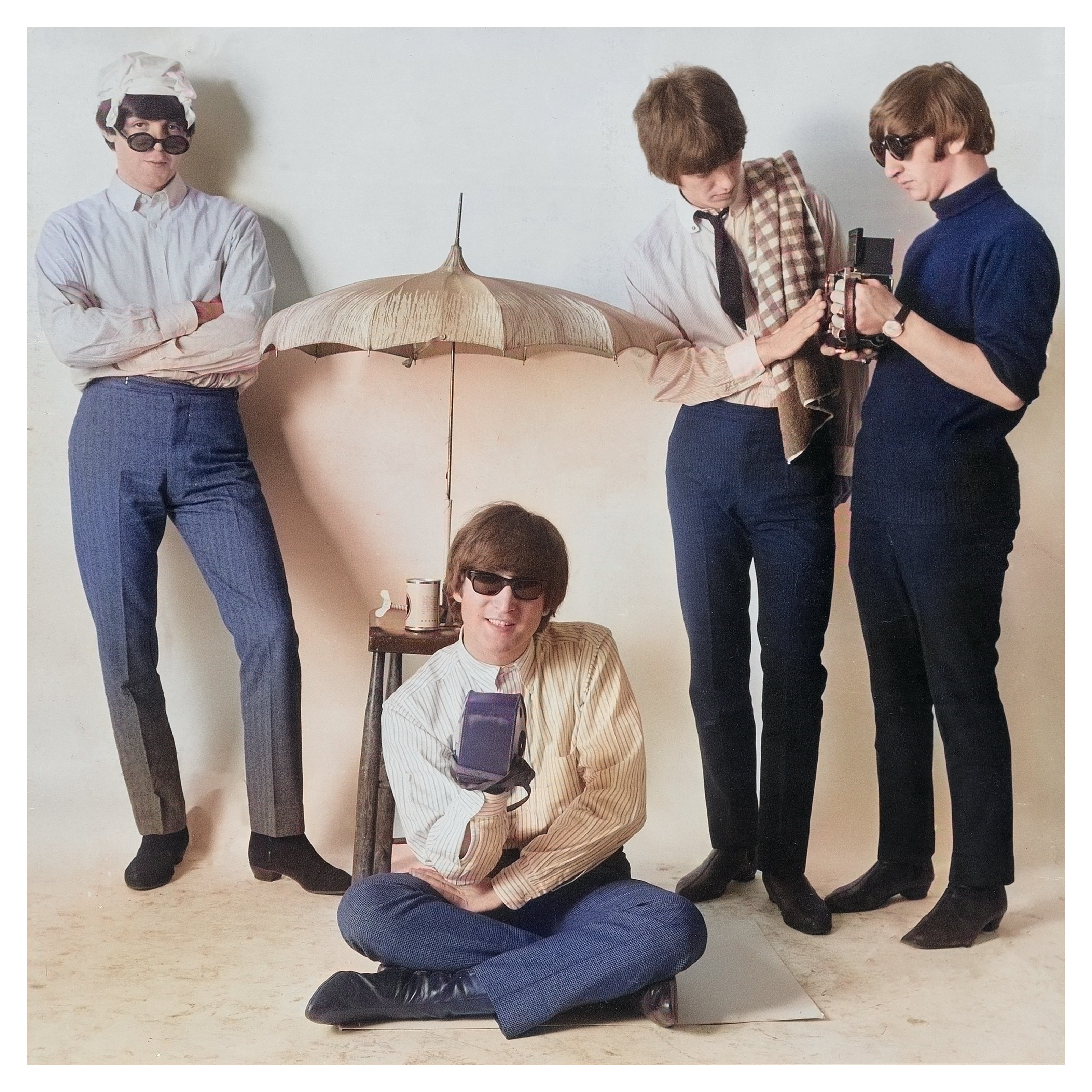 Reproduction Vintage The Beatles "Umbrella - Colour" Music Poster, Size: 16" x 16"