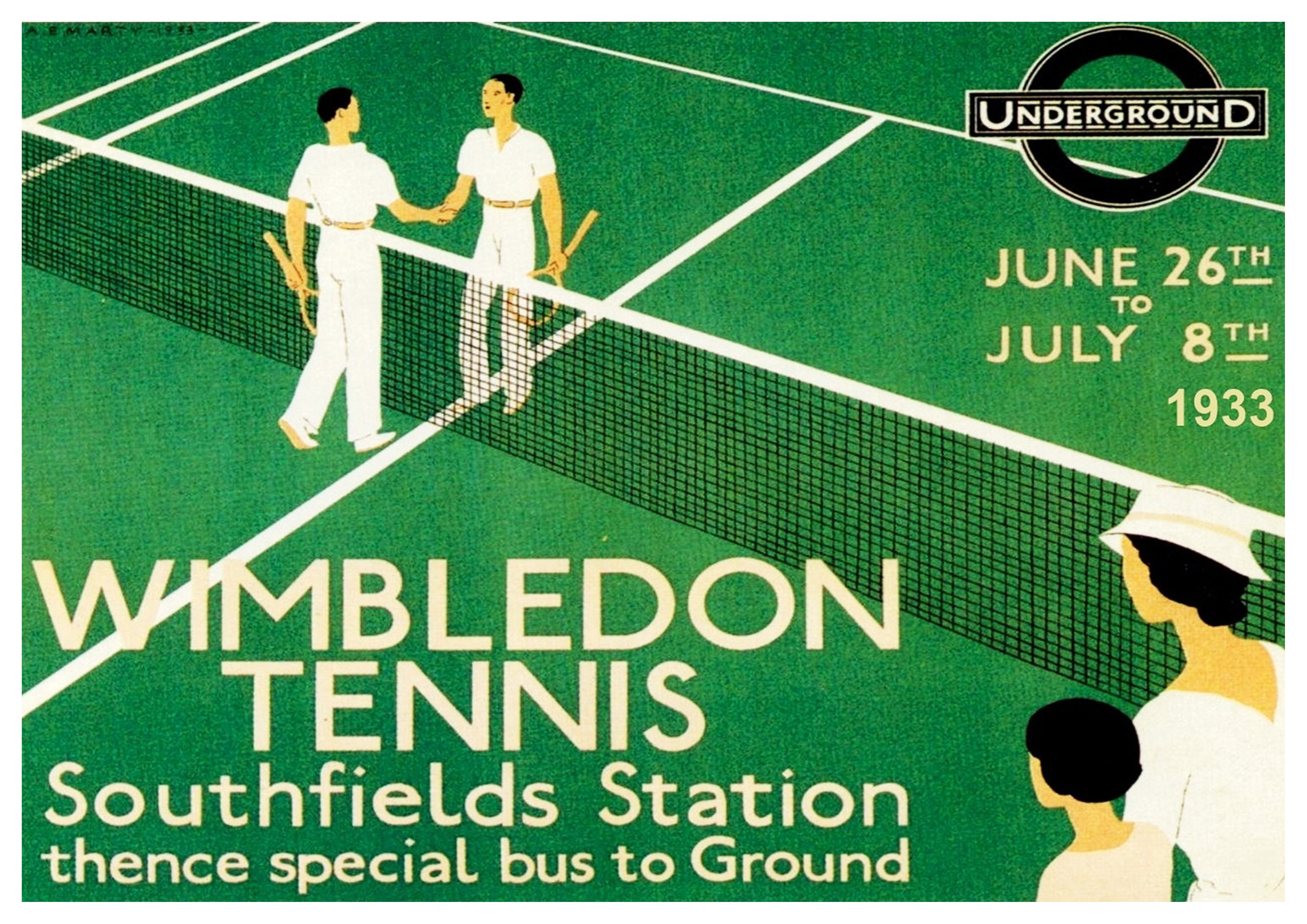 Reproduction Vintage "Wimbledon 1933" Sports Poster