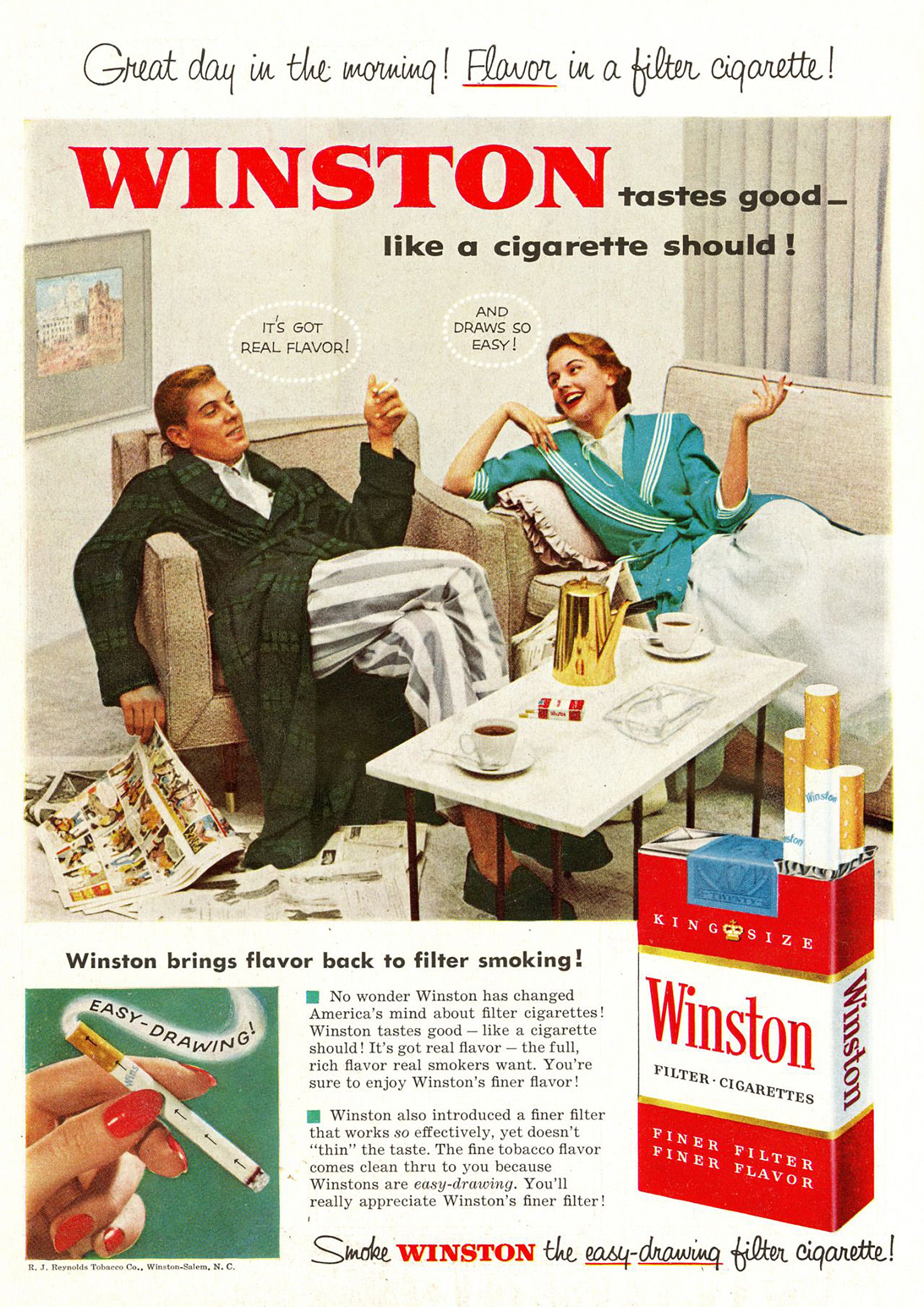 Reproduction Vintage "Winston" Cigarette Poster, Home Wall Art, Various Sizes Available