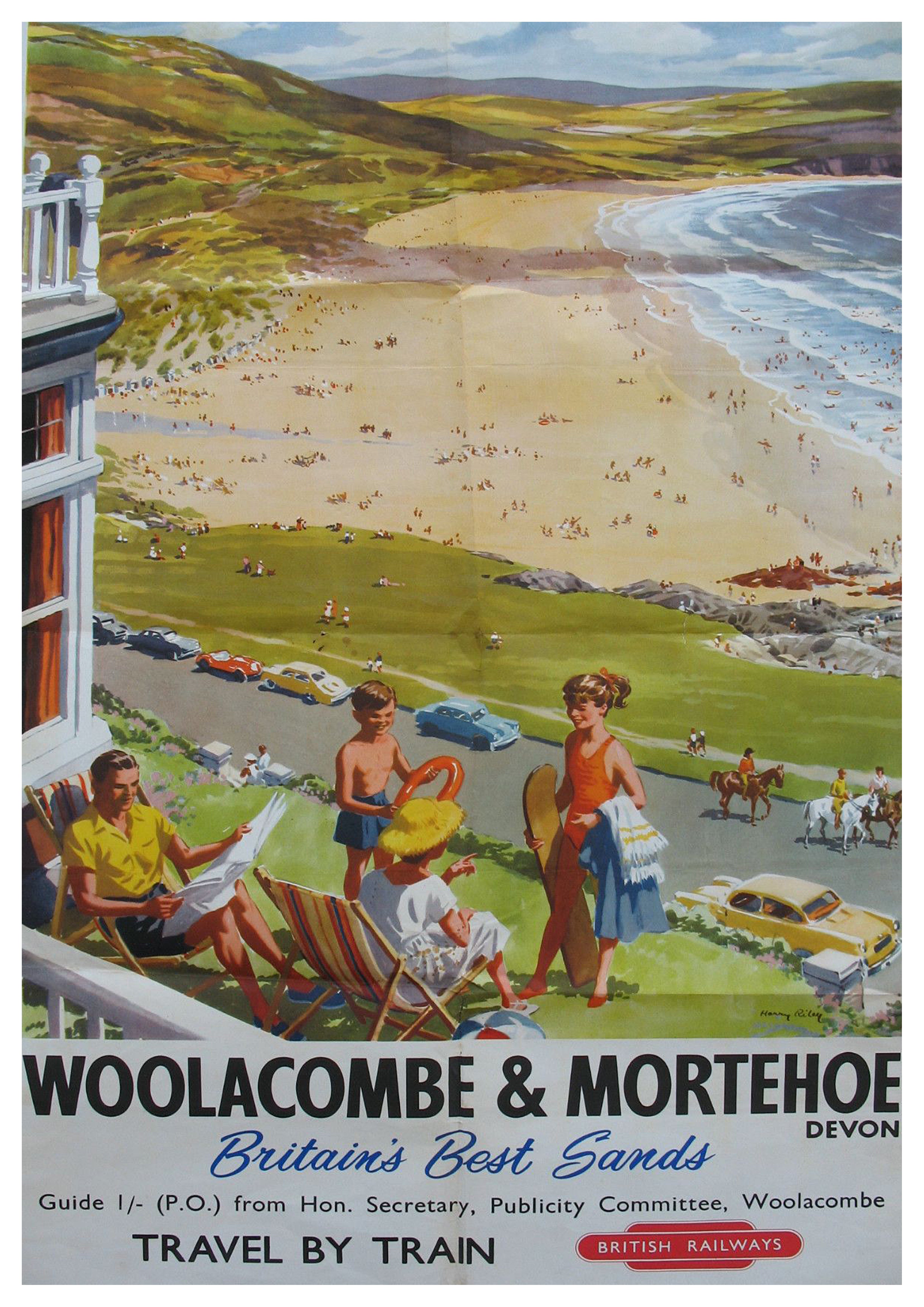 Reproduction Vintage "Woolacombe" Travel Poster