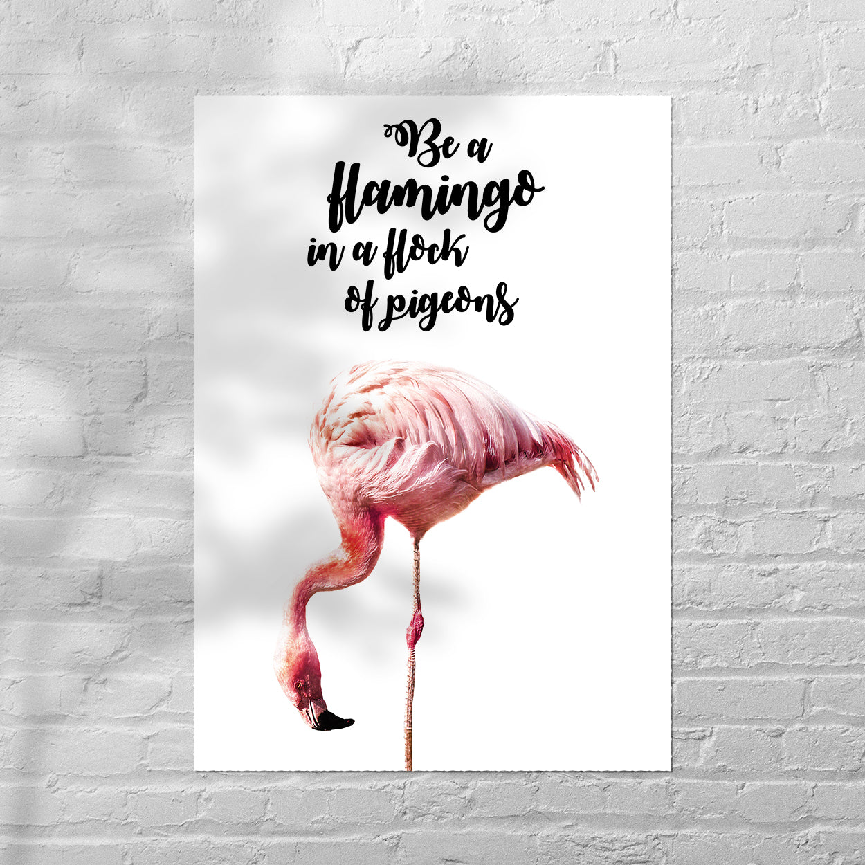 Reproduction "Be A Flamingo" Poster, Home Wall Art, Various Sizes Available