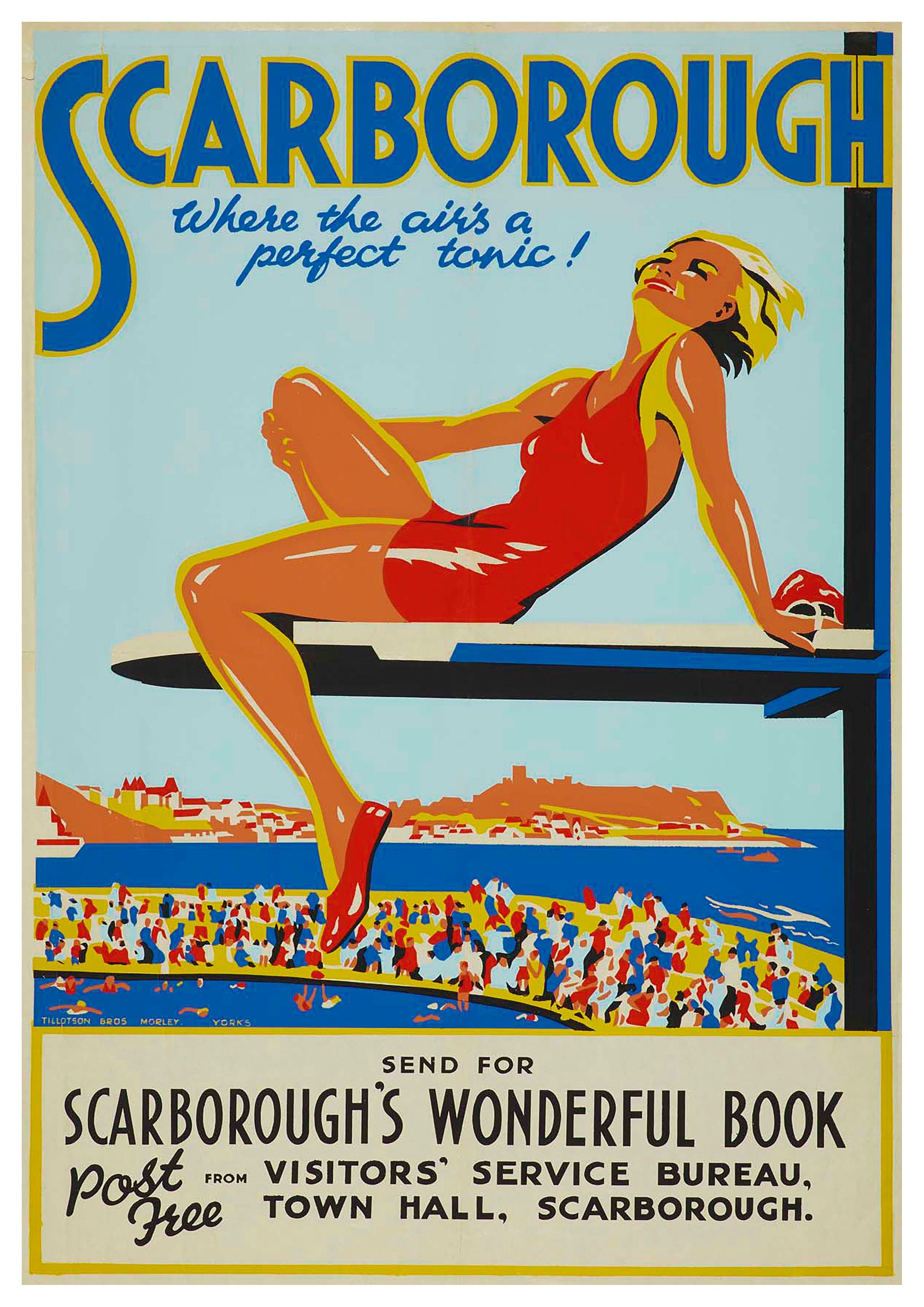 Reproduction Vintage Travel "Scarborough", Poster, Home Wall Art, Various Sizes Available