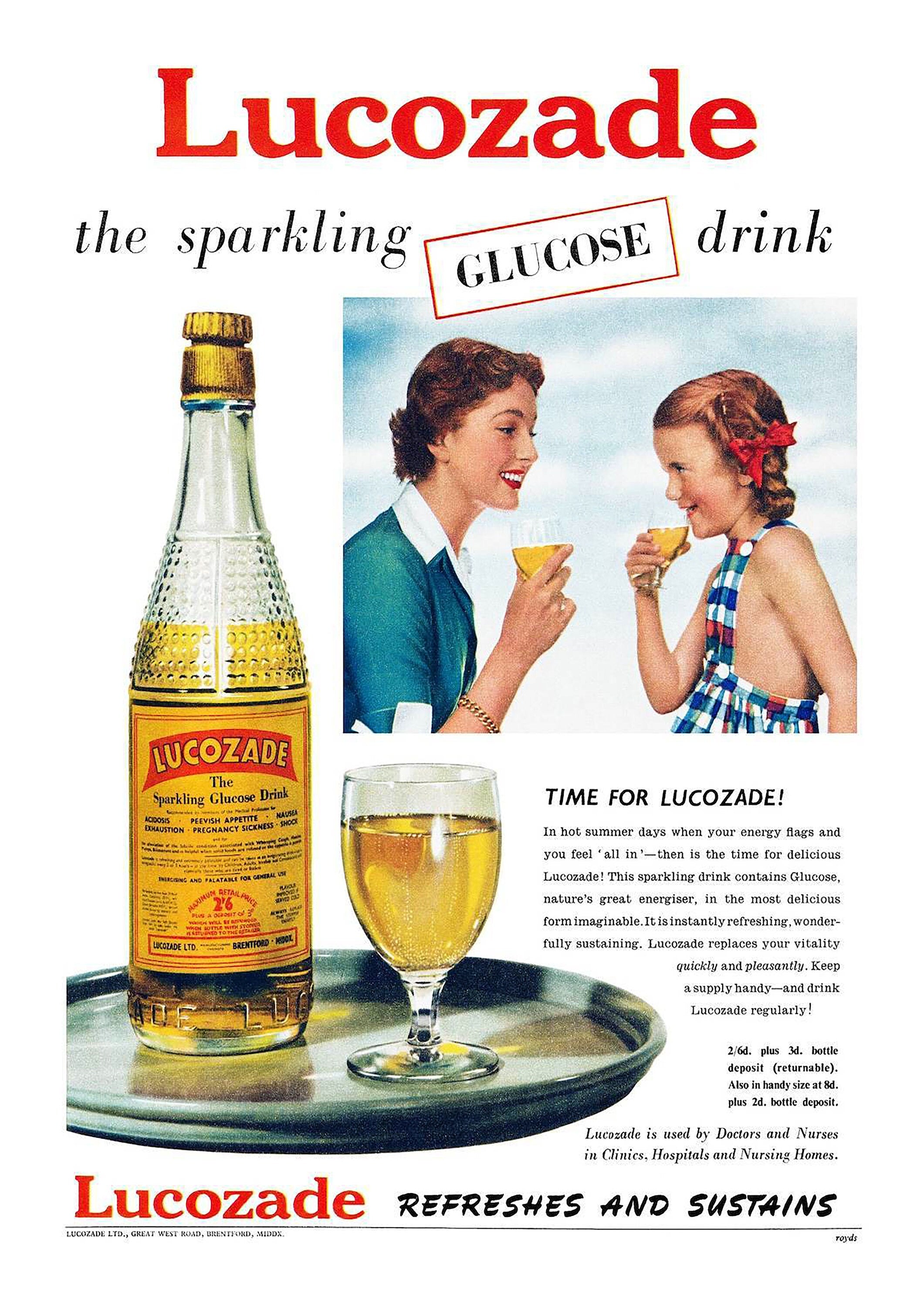 Reproduction Vintage Advertisement "Lucozade Poster", Poster, Home Wall Art, Various Sizes Available