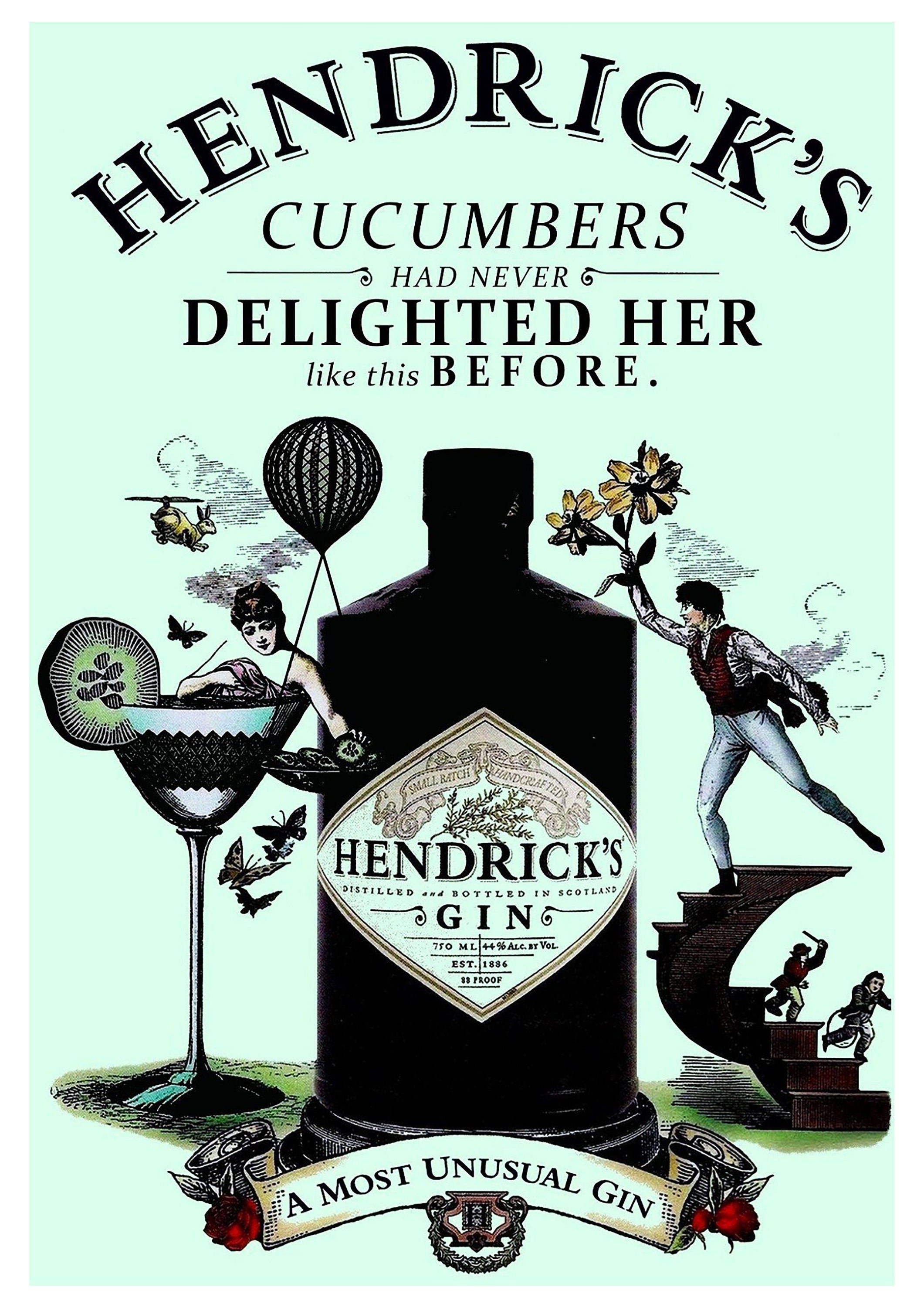 Reproduction Vintage Gin Advertisement "Delighted Her", Poster, Home Wall Art, Various Sizes Available