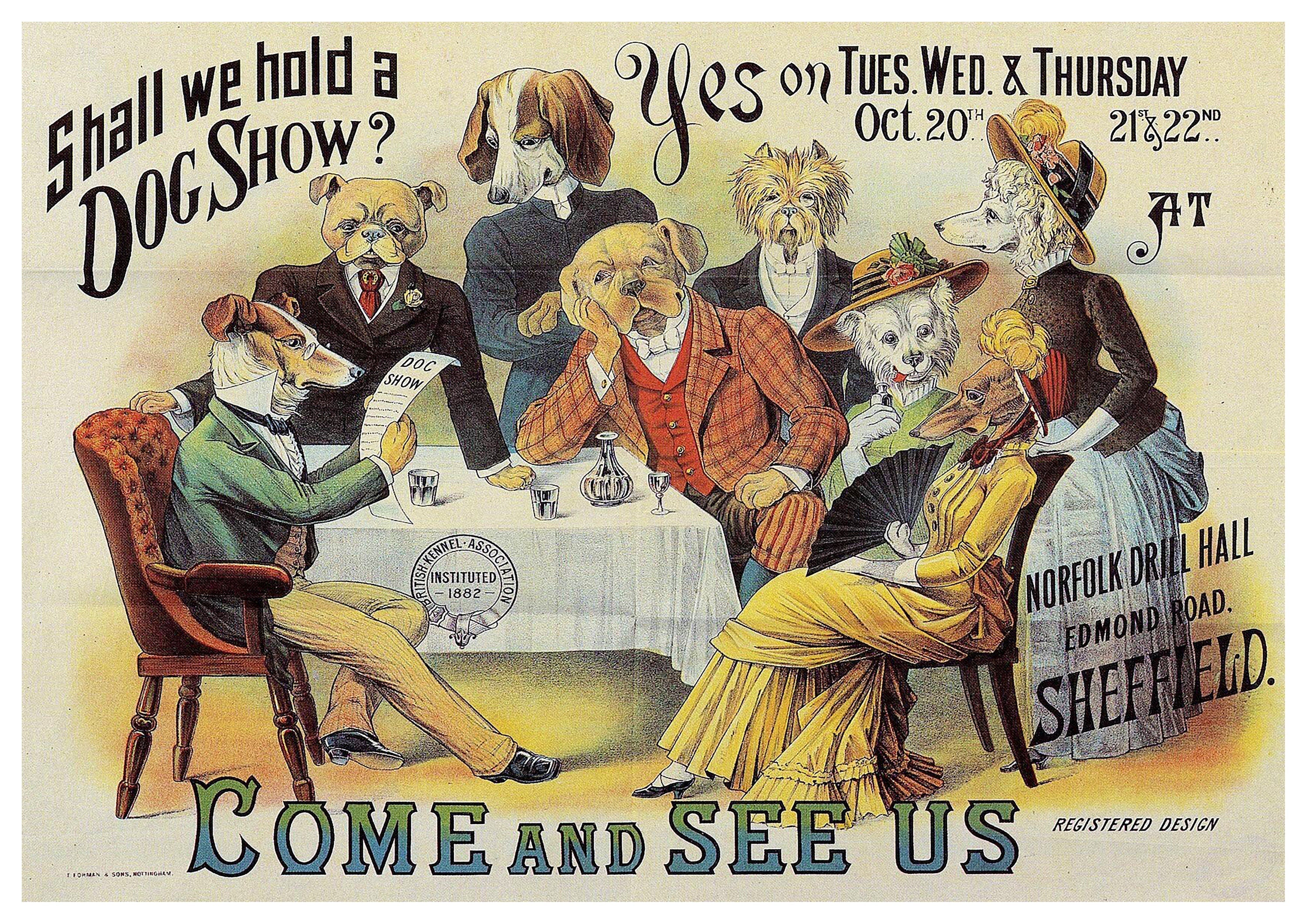 Reproduction Vintage Advertisement "Dog Show" Poster", Poster, Home Wall Art, Various Sizes Available