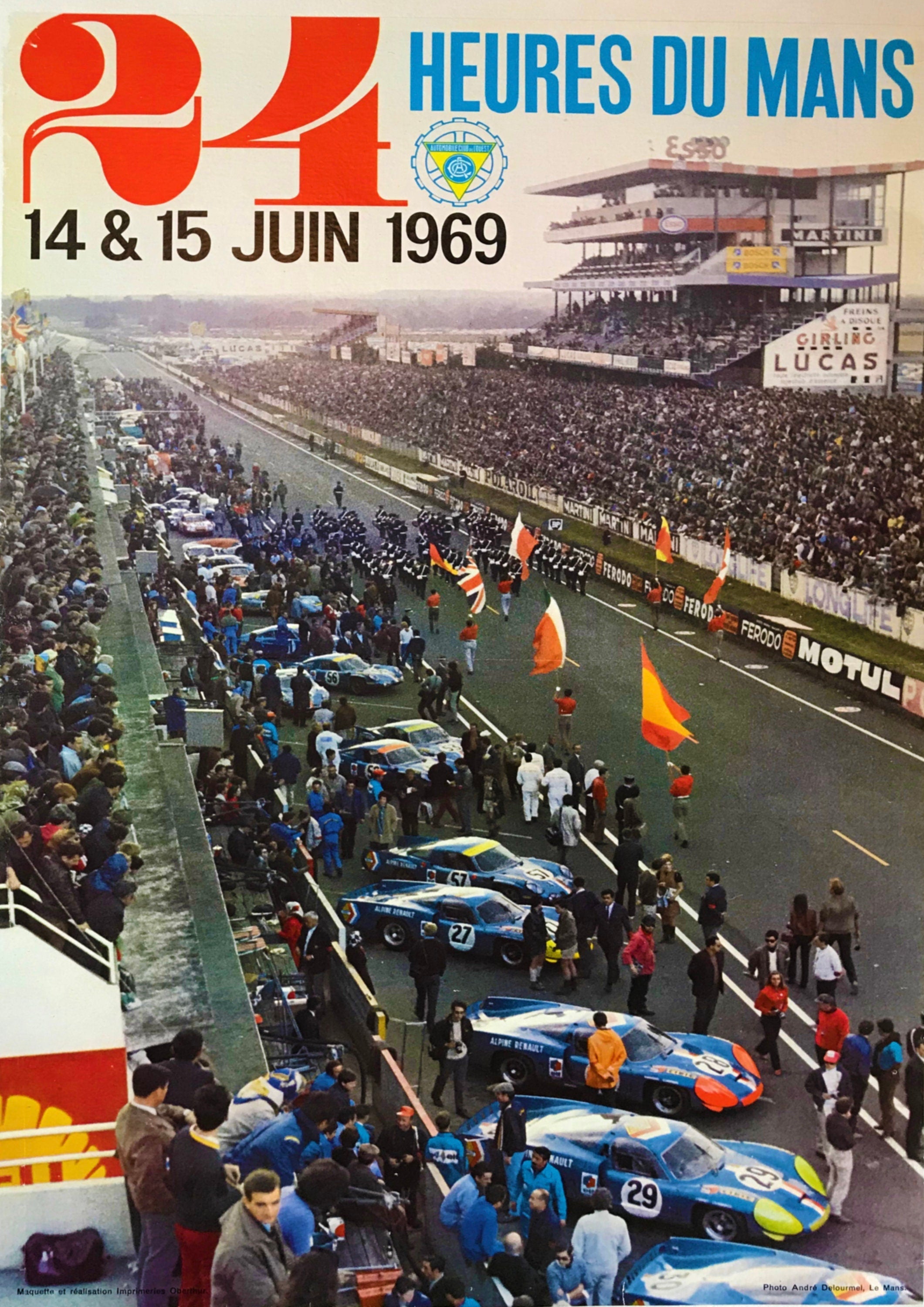 Reproduction Vintage Motor Racing Poster "Le Mans 1969", Home Wall Art, Various Sizes Available