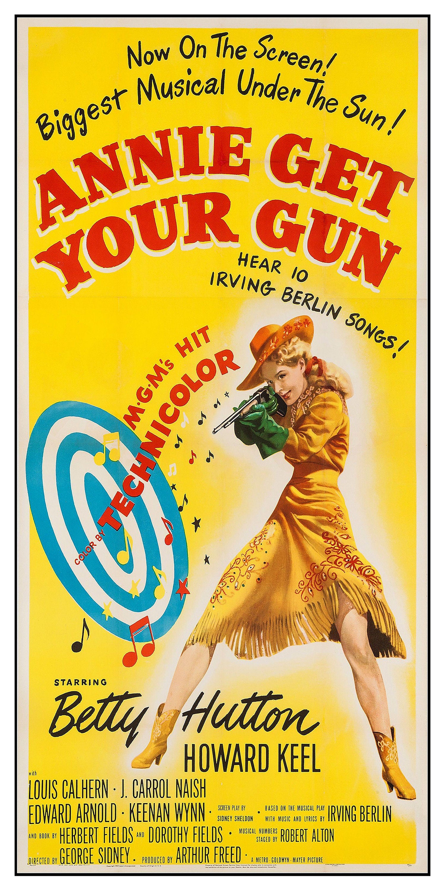 Reproduction Vintage Musicals "Annie Get Your Gun", Poster, Home Wall Art, Size: 12" x 24"