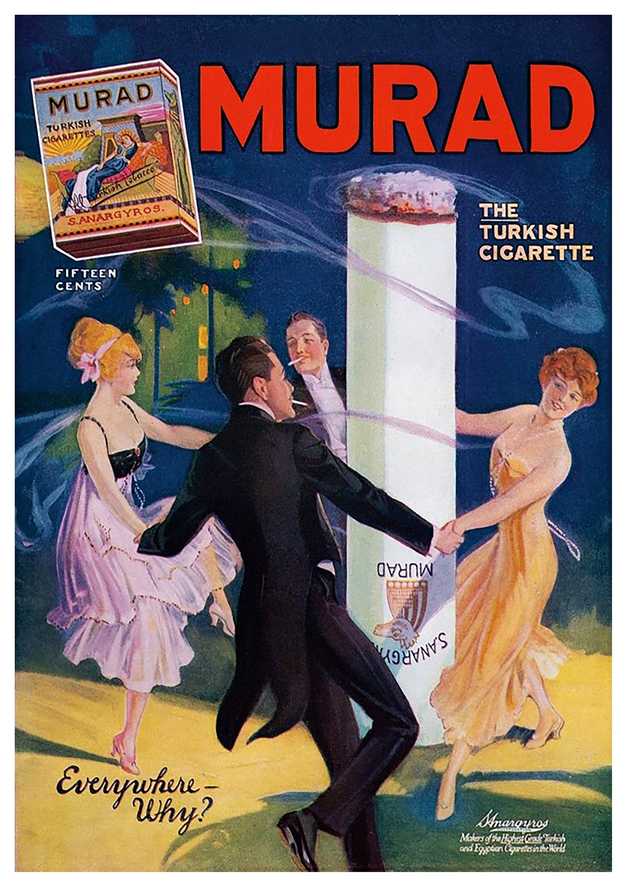 Reproduction Vintage Cigarette Advertisement "Murad", Poster, Home Wall Art, Various Sizes Available