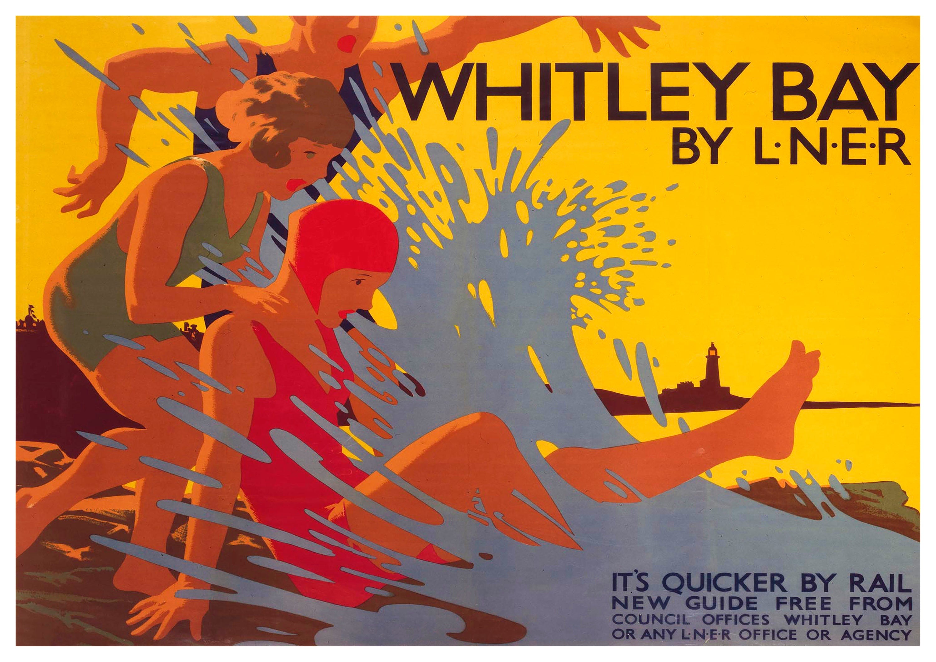Reproduction Vintage Travel "Whitley Bay", Poster, Home Wall Art, Various Sizes Available