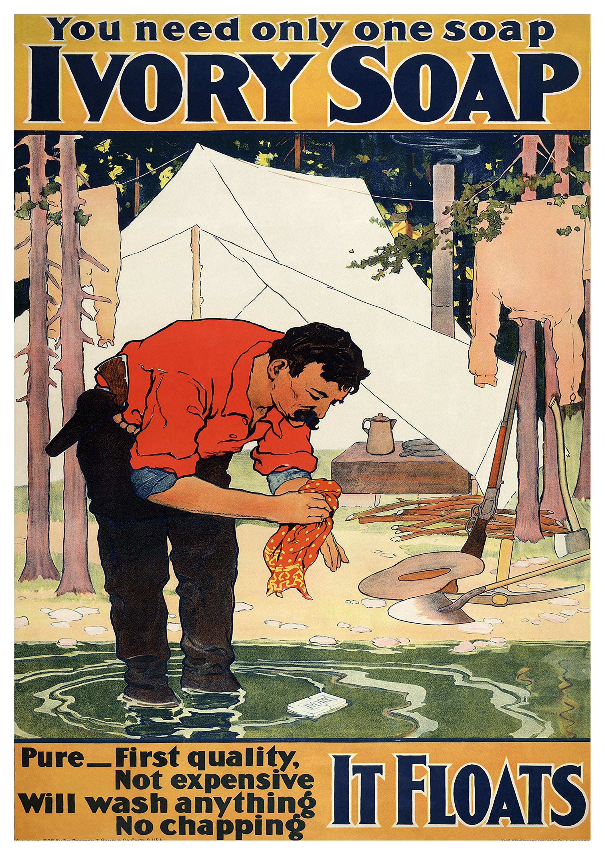 Reproduction Vintage Advertisement "Ivory Soap", Poster, Home Wall Art, Various Sizes Available