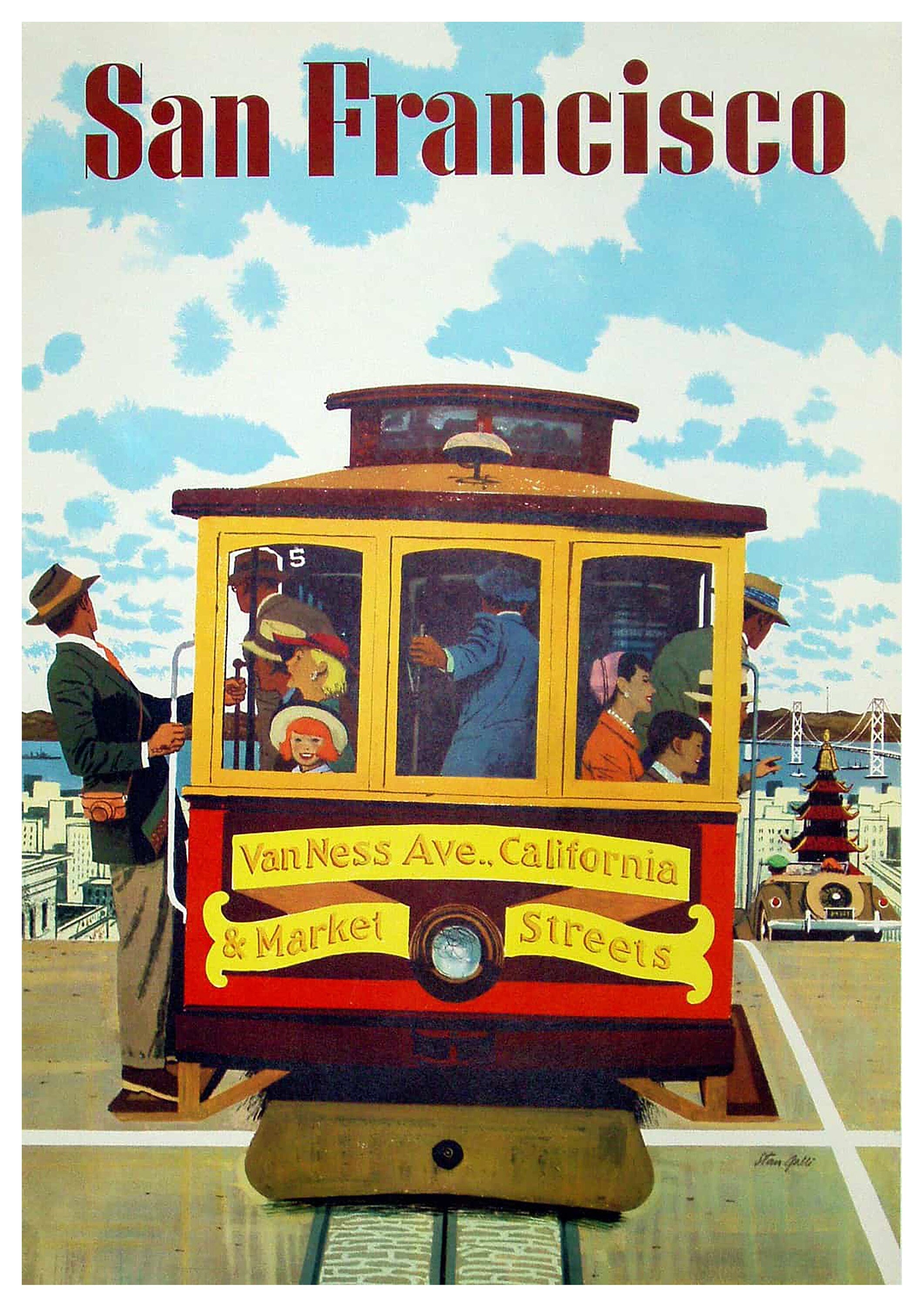 Reproduction Vintage Travel "San Francisco", Poster, Home Wall Art, Various Sizes Available