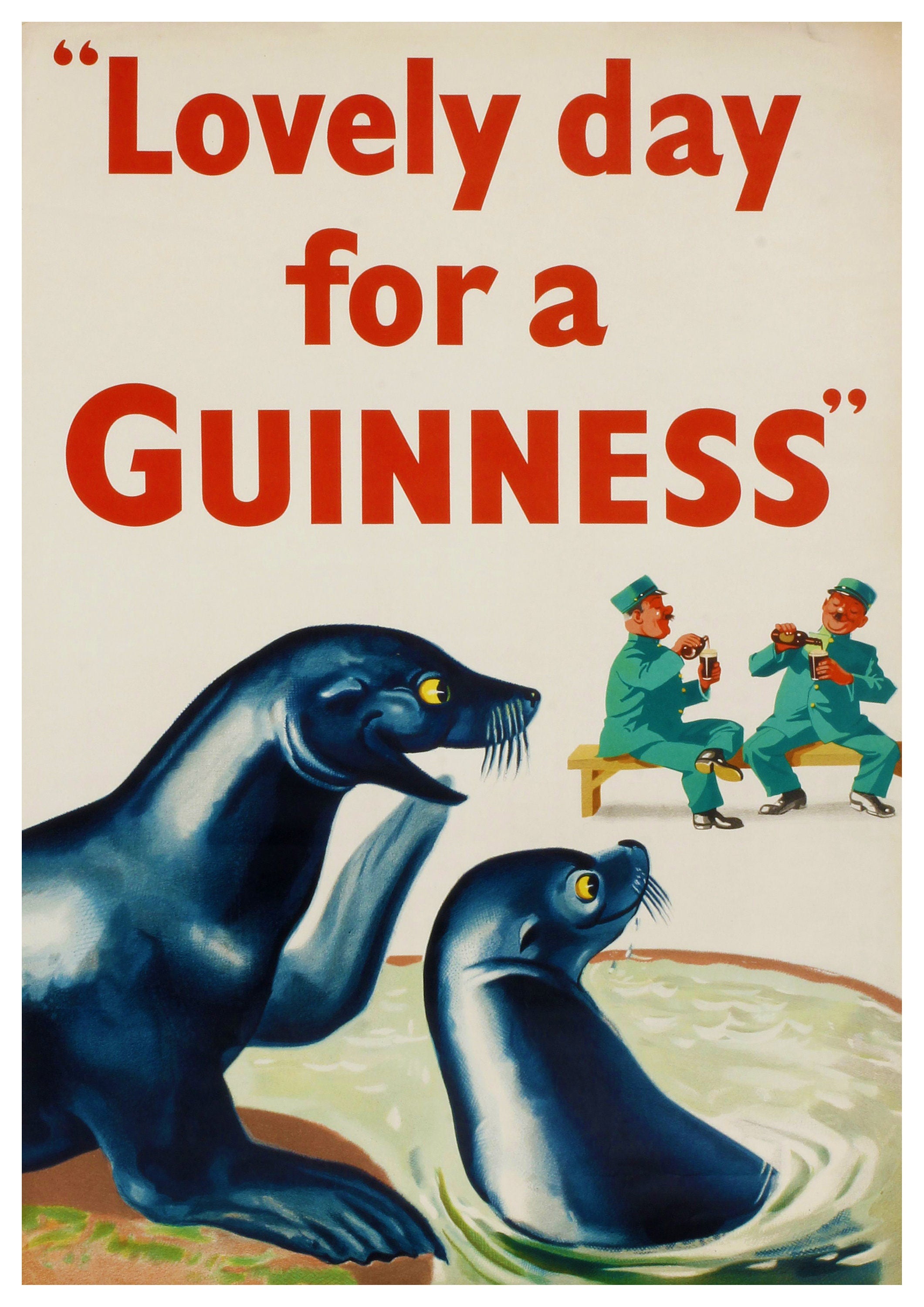 Reproduction Vintage Advertisement "Guinness - Lovely Day", Poster, Home Wall Art, Various Sizes Available