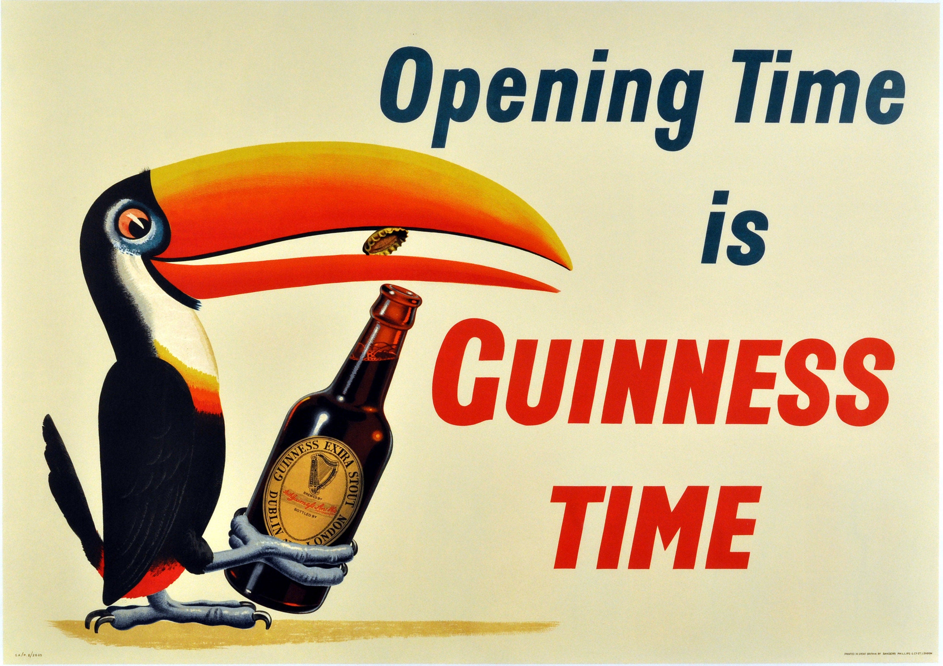 Reproduction Vintage Advertisement "Guinness Time", Poster, Home Wall Art, Various Sizes Available