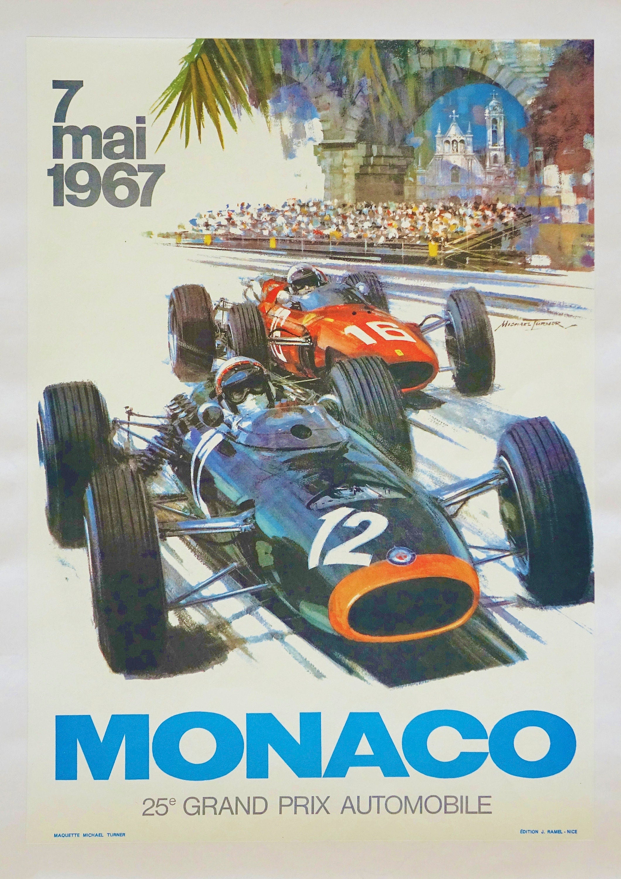 Reproduction Vintage Motor Racing Poster "Monaco Grand Prix 1967", Home Wall Art, Various Sizes Available
