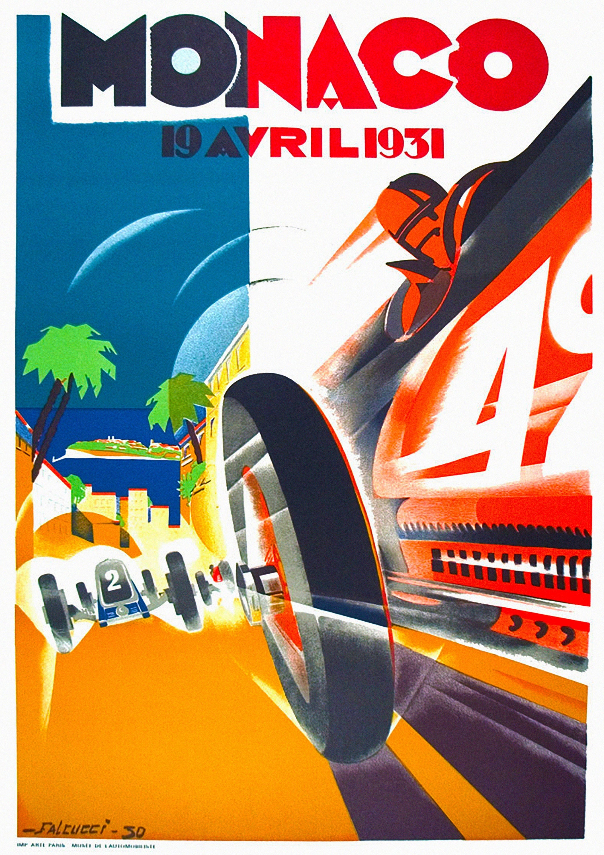 Reproduction Vintage Motor Racing Poster "Monaco Grand Prix 1931", Home Wall Art, Various Sizes Available