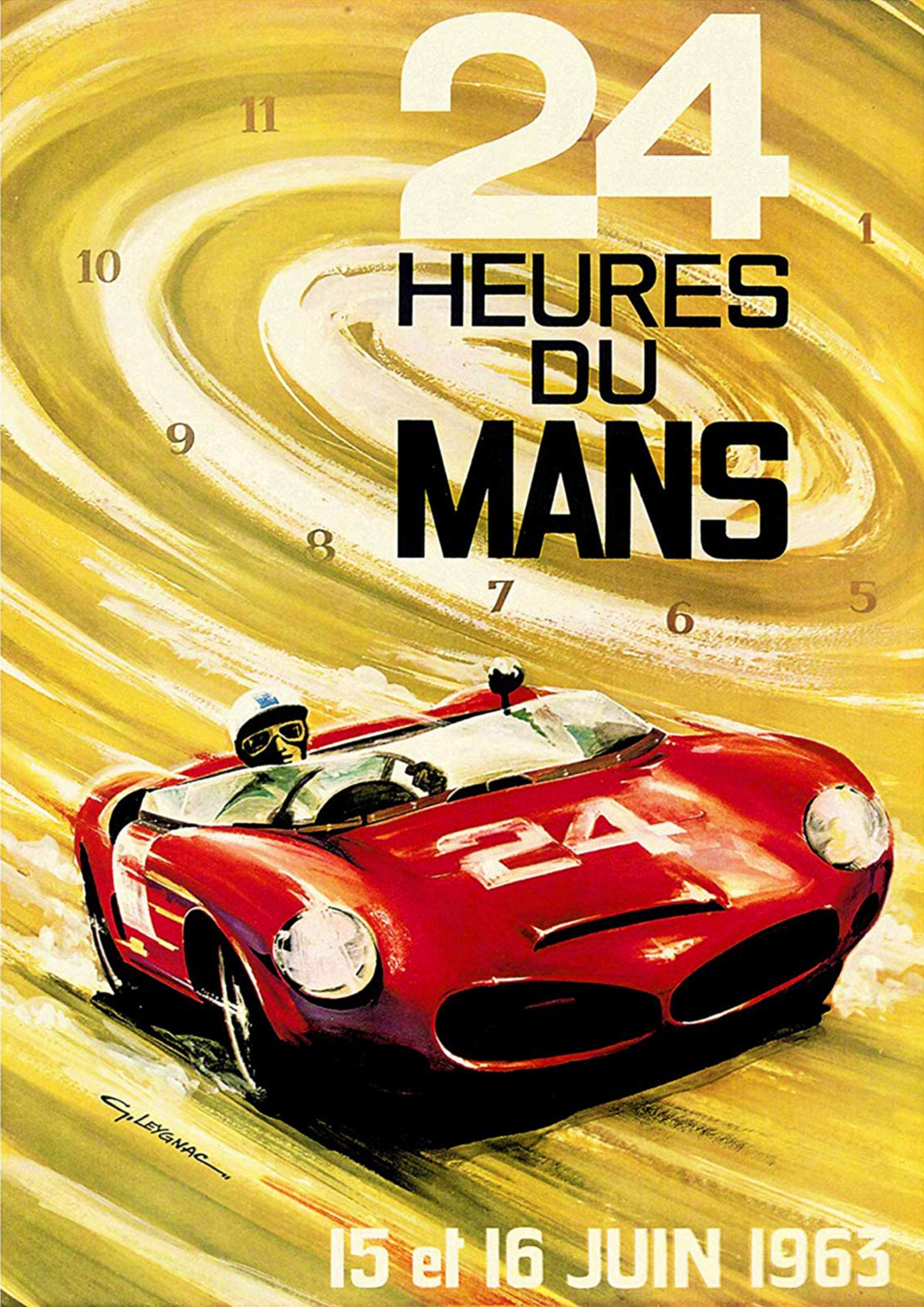 Reproduction Vintage Motor Racing Poster "Le Mans 1963", Home Wall Art, Various Sizes Available