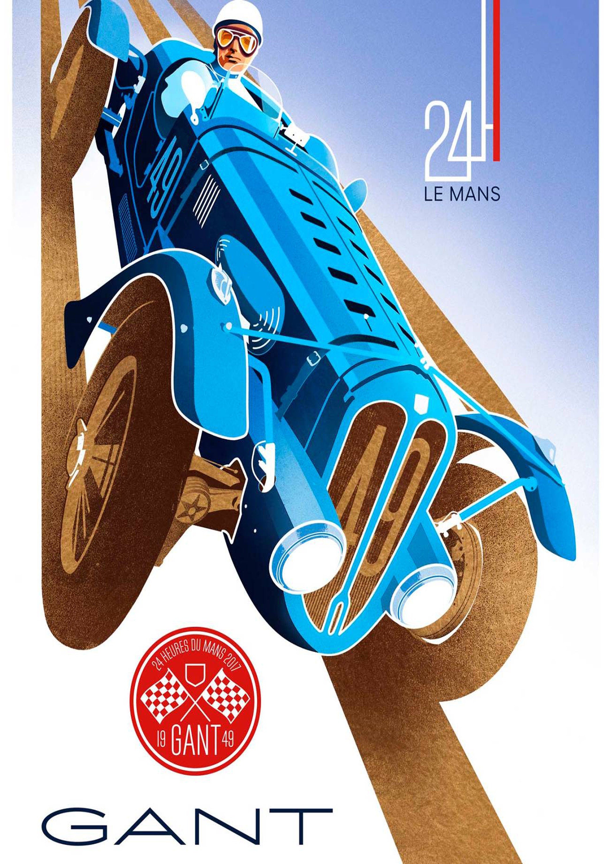 Reproduction Vintage Motor Racing Poster "Le Mans - Gant", Home Wall Art, Various Sizes Available