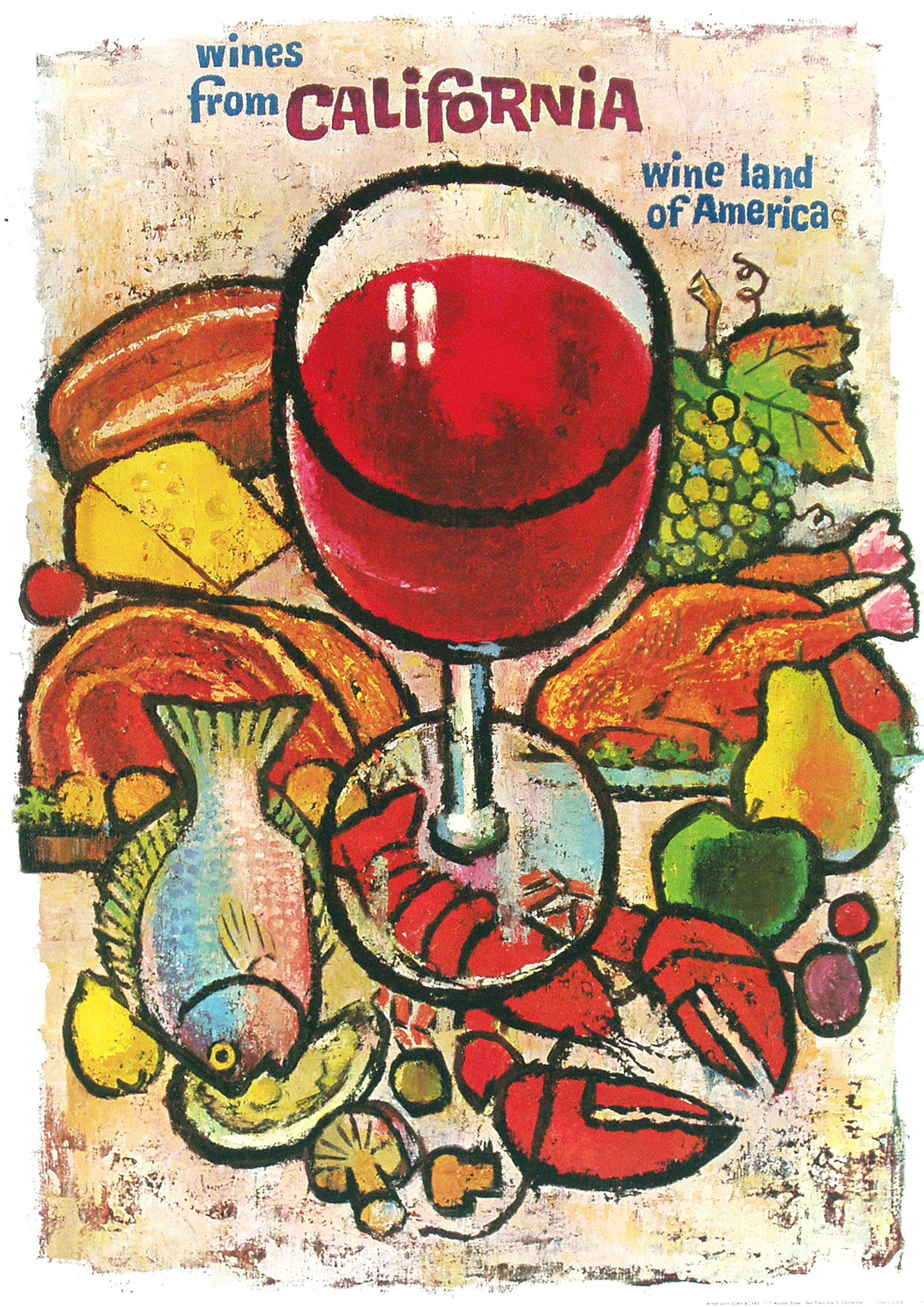 Reproduction Vintage "California Wines" Travel Poster, Home Wall Art, Various Sizes Available