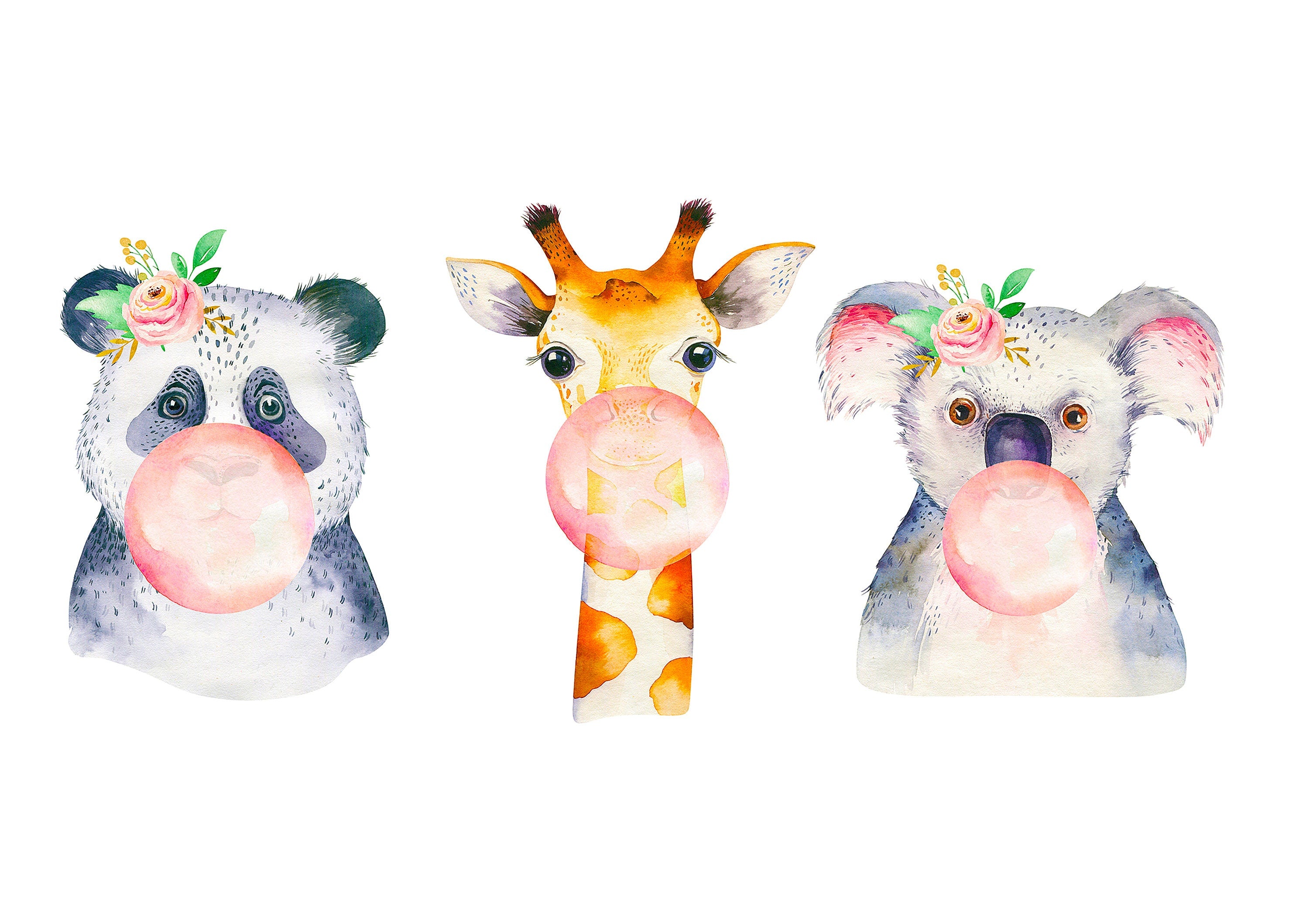 Reproduction Vintage "Cute Animals" Poster, Home Wall Art, Various Sizes Available