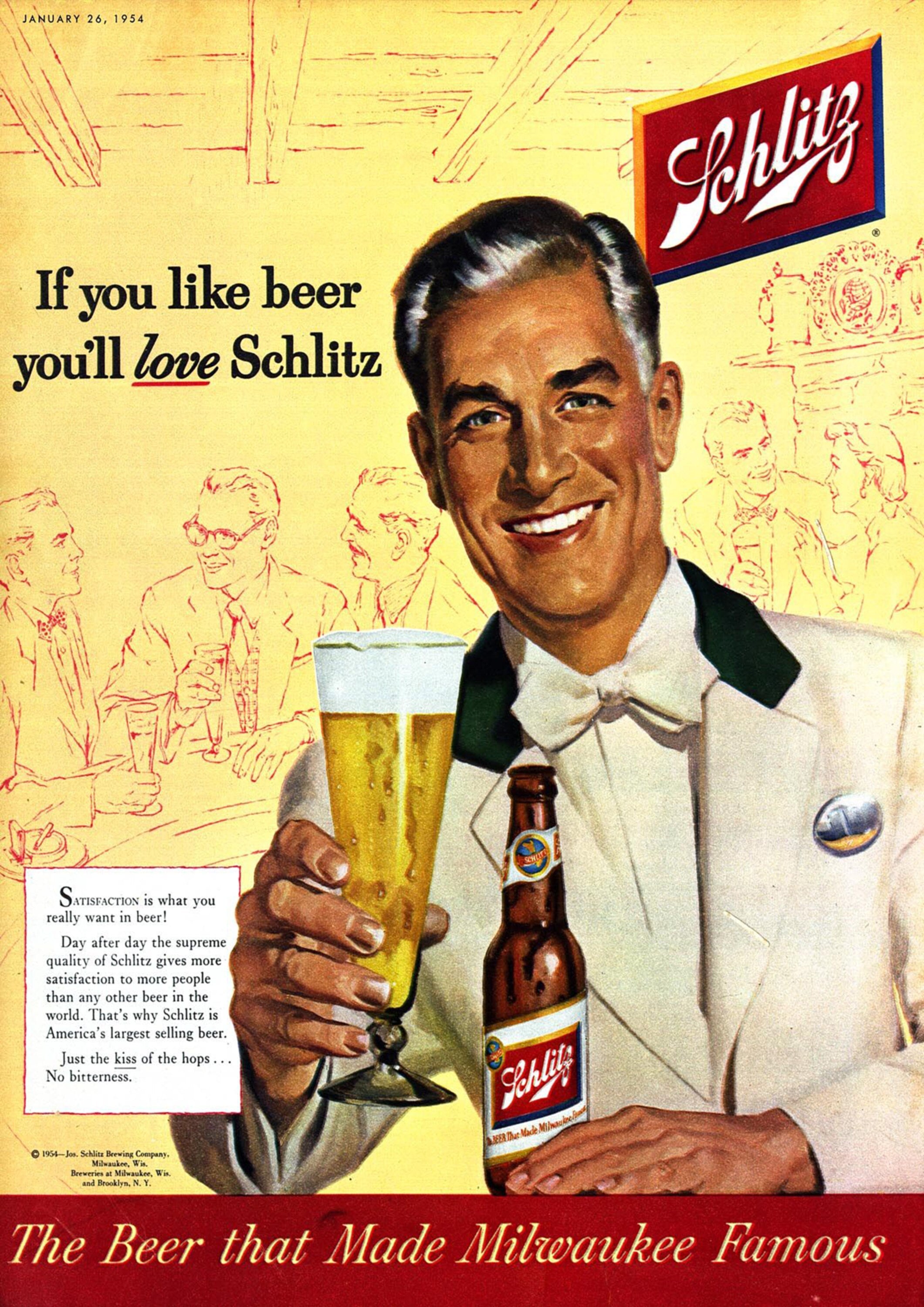 Reproduction Vintage "Schlitz Beer" Alcohol Poster, Home Wall Art, Various Sizes Available