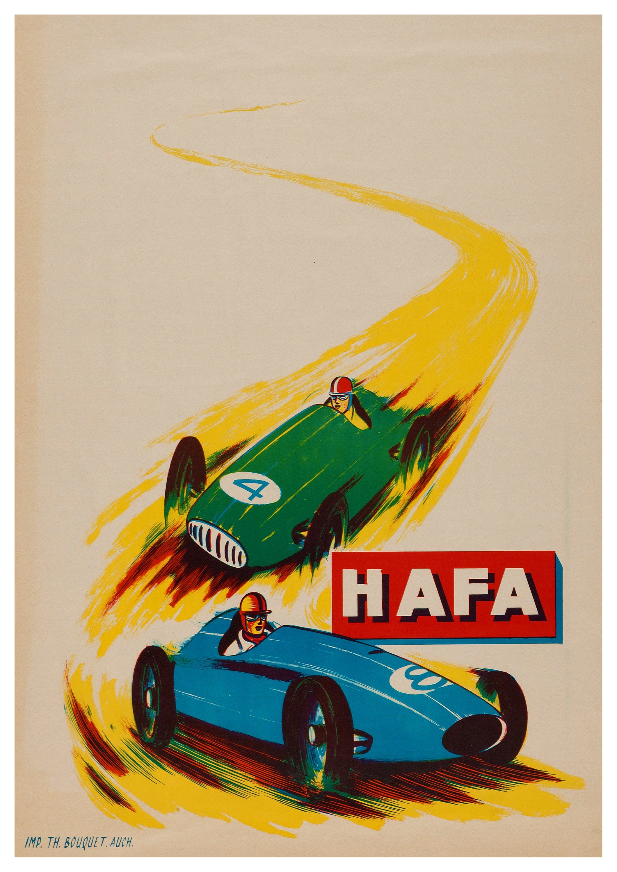 Reproduction Vintage Motor Racing Poster "Hafa", Home Wall Art, Various Sizes Available