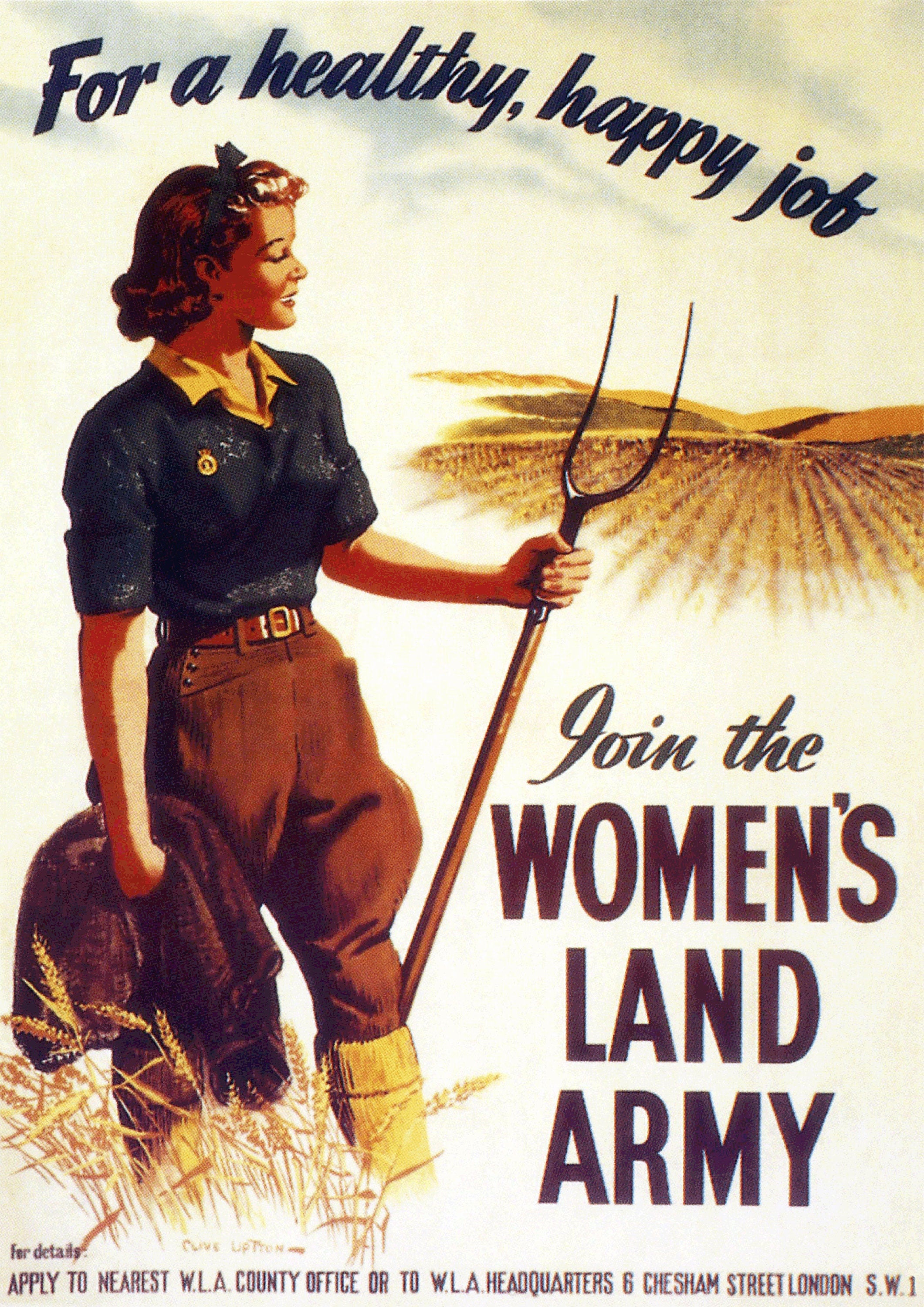 Reproduction Vintage "Women's Land Army" World War 2 Poster, Home Wall Art, Various Sizes Available