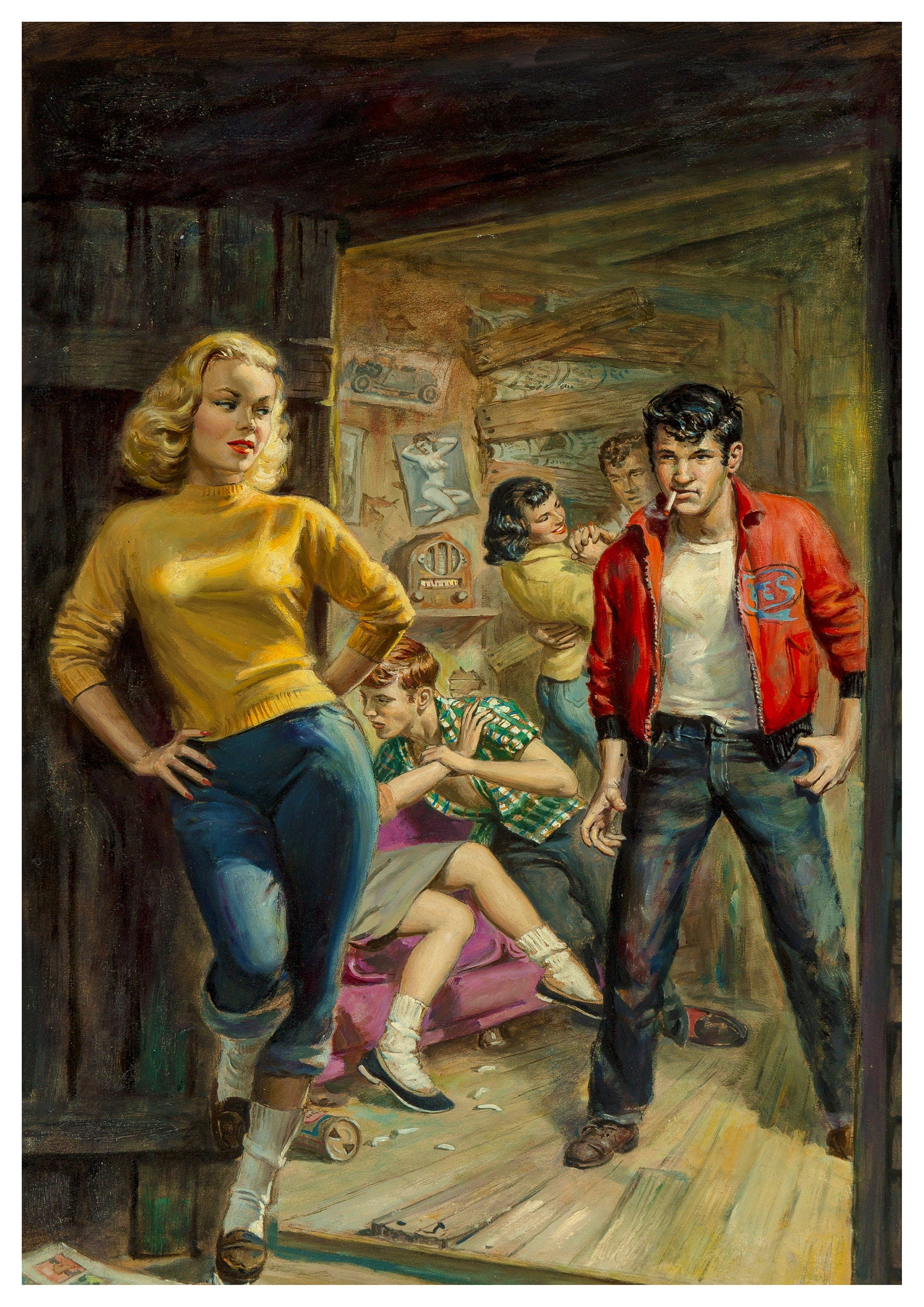 Reproduction Vintage "Delinquent" Fine Art Poster, Home Wall Art, Various Sizes Available