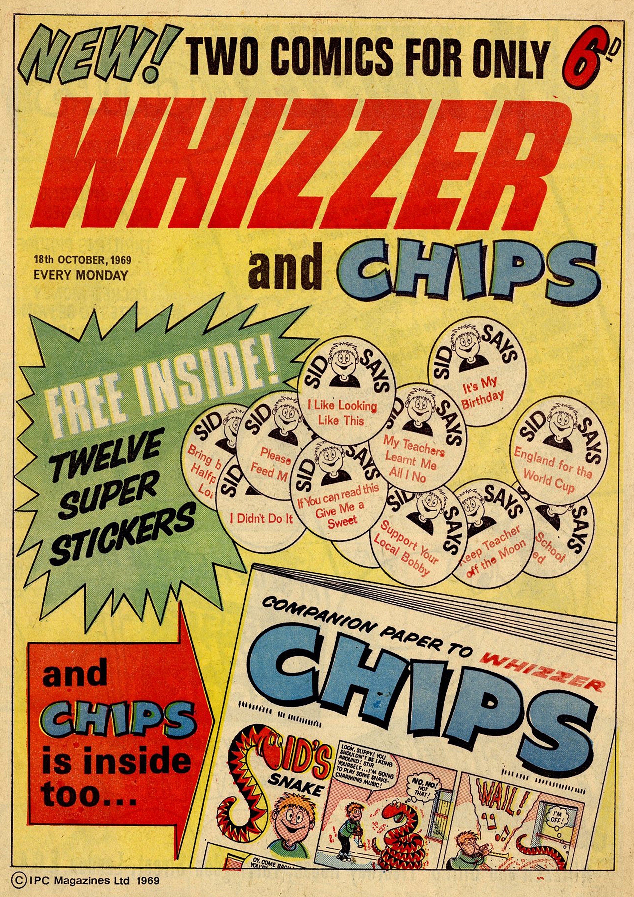 Reproduction Vintage "Whizzer And Chips" Comic Poster, Home Wall Art, Various Sizes Available