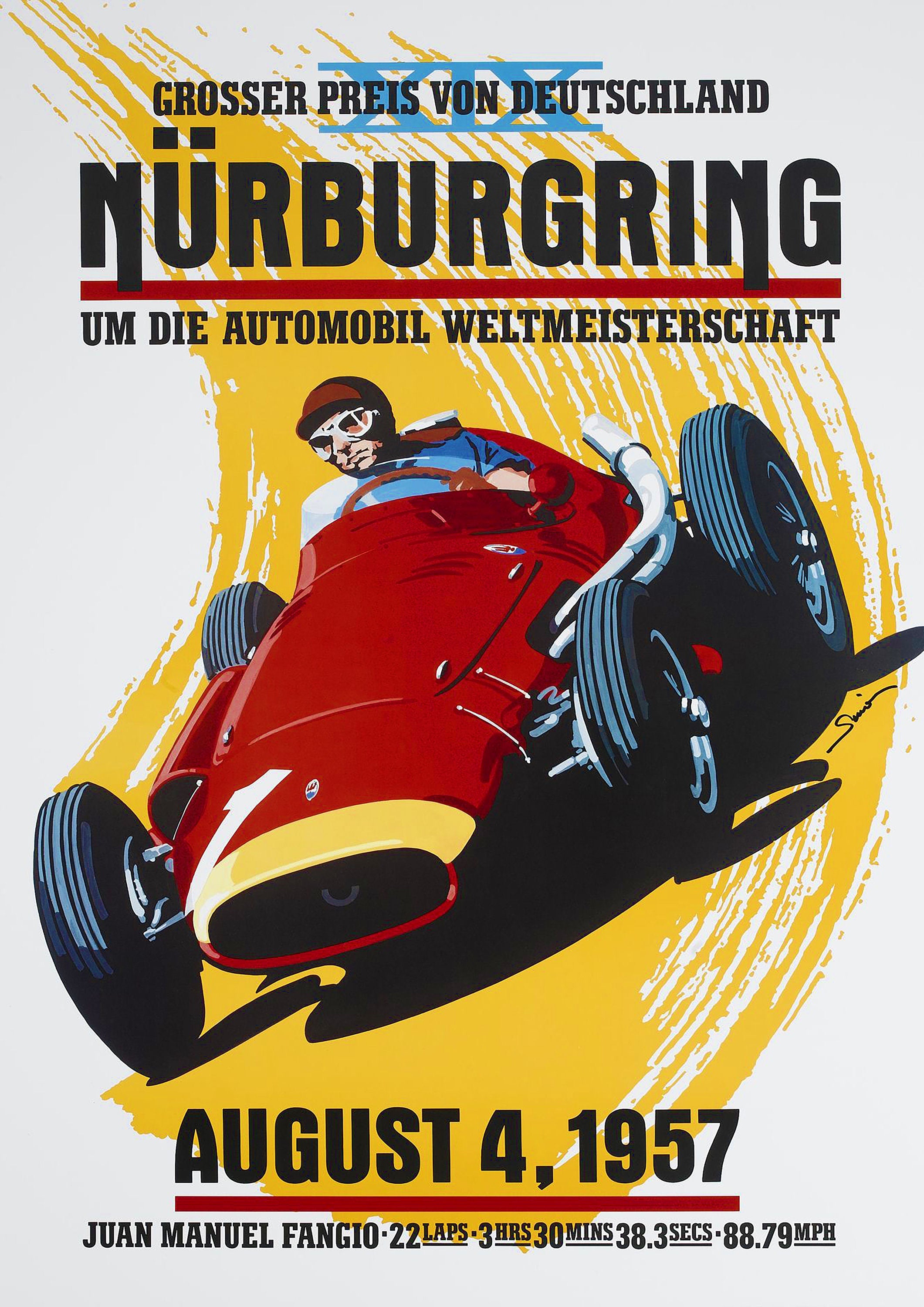 Reproduction Vintage Motor Racing Poster "Nurburgring 1957"  Home Wall Art, Various Sizes Available