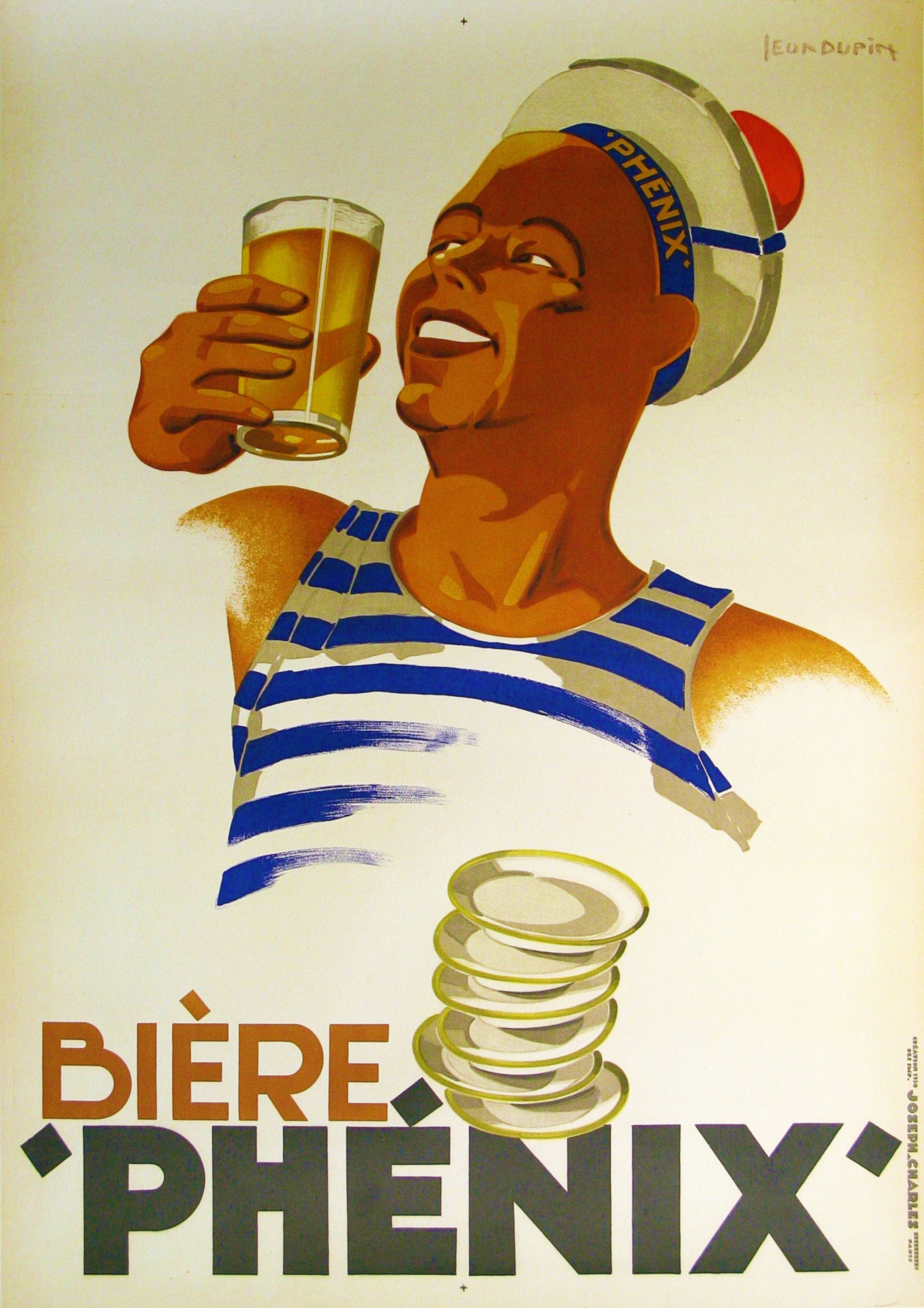 Reproduction Vintage "Biere Phenix" Alcohol Poster, Home Wall Art, Various Sizes Available