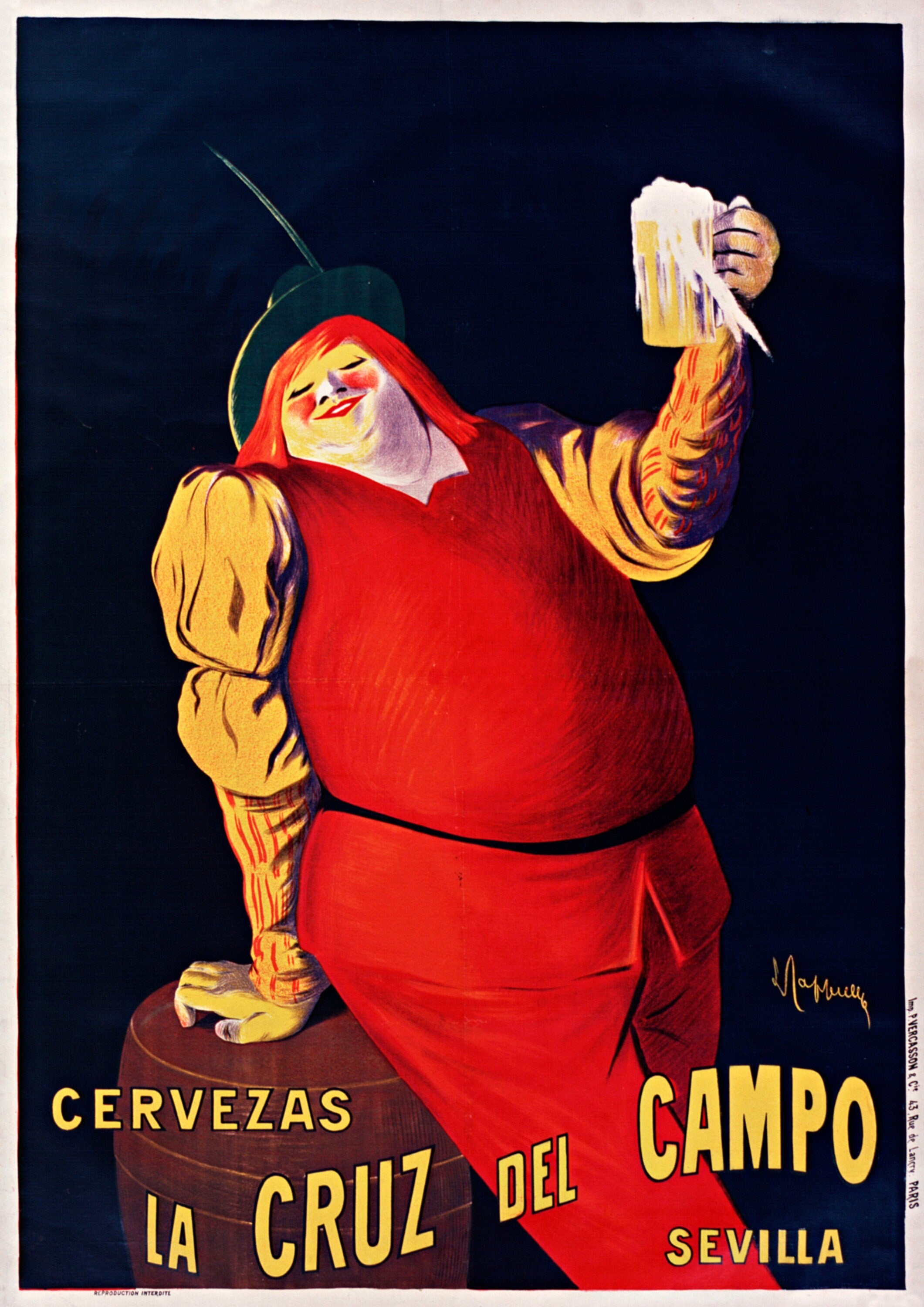 Reproduction Vintage "Cervezas" Alcohol Poster, Home Wall Art, Various Sizes Available