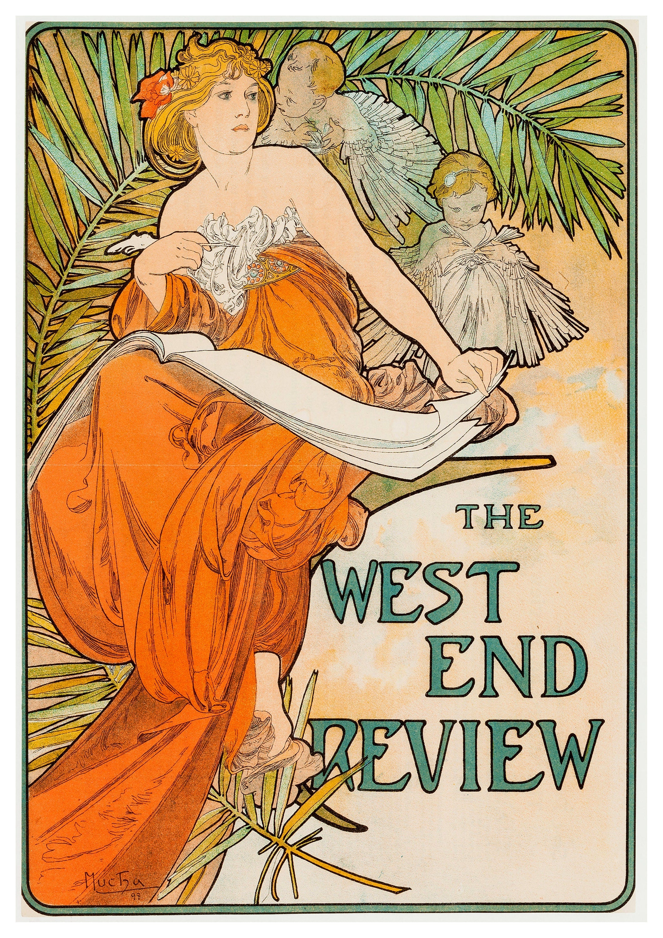 Reproduction Vintage "Alphonse Mucha - The West End Review" Fine Art Poster, Home Wall Art, Various Sizes Available