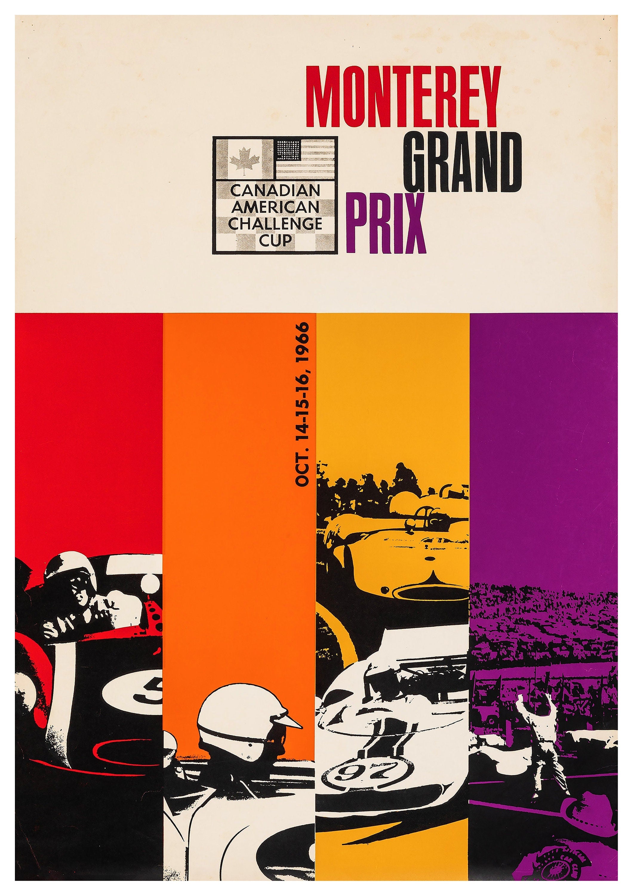 Reproduction Vintage Motor Racing Poster "1966 Monterey Grand Prix"  Home Wall Art, Various Sizes Available