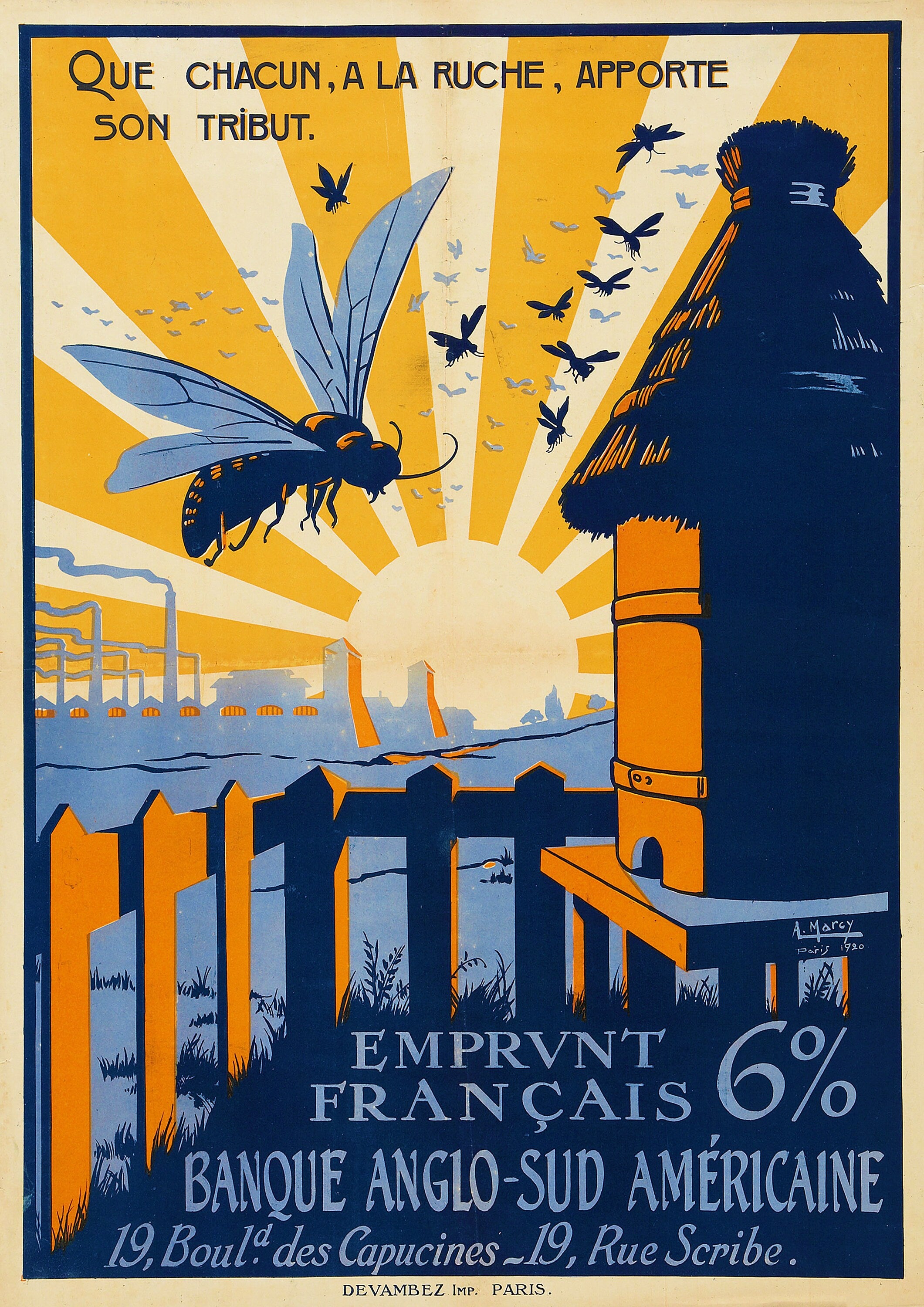 Reproduction Vintage "French Propaganda 1920" Fine Art Poster, Home Wall Art, Various Sizes Available
