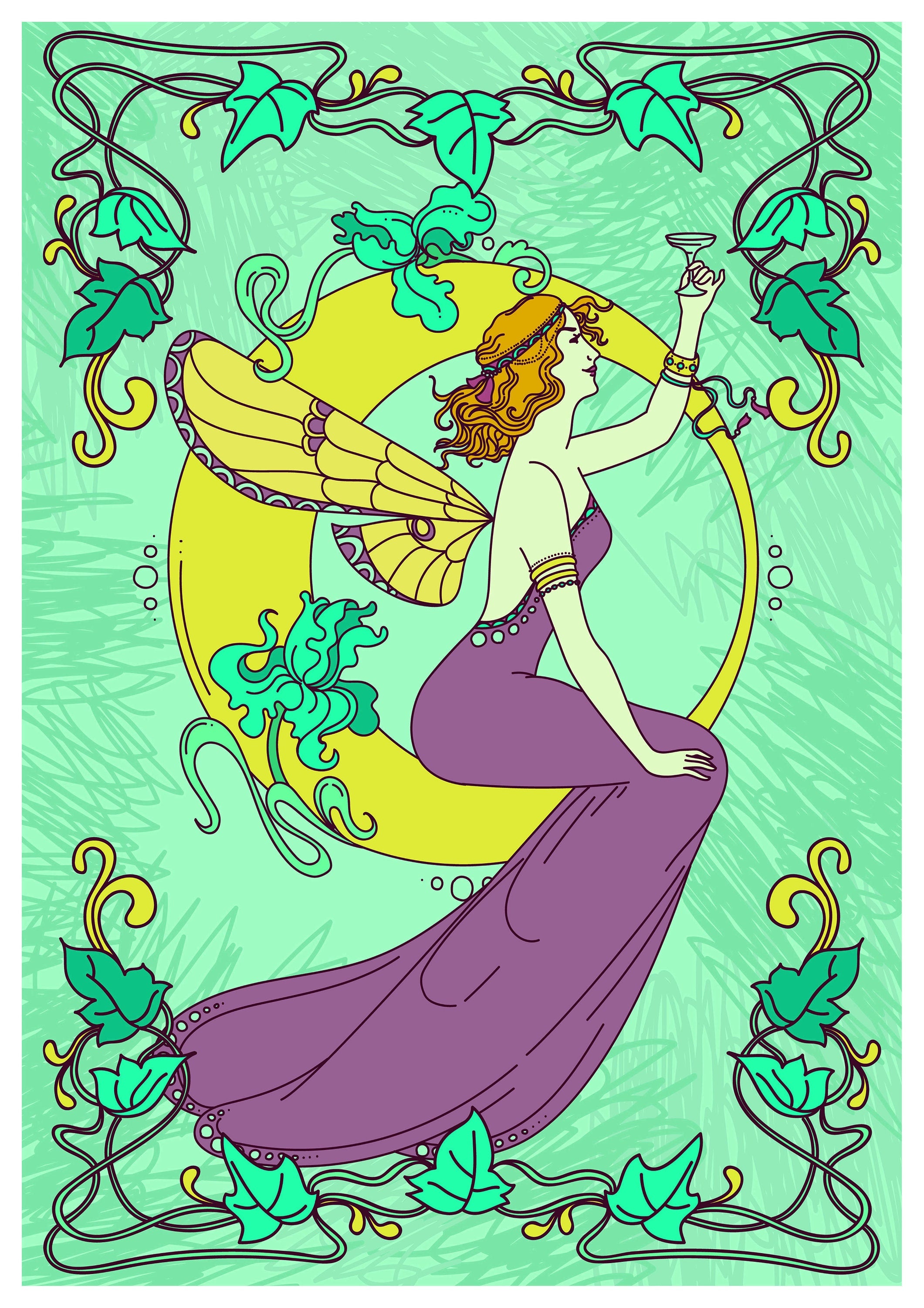 Reproduction Vintage "Lady In Dress" Fine Art Poster, Home Wall Art, Various Sizes Available