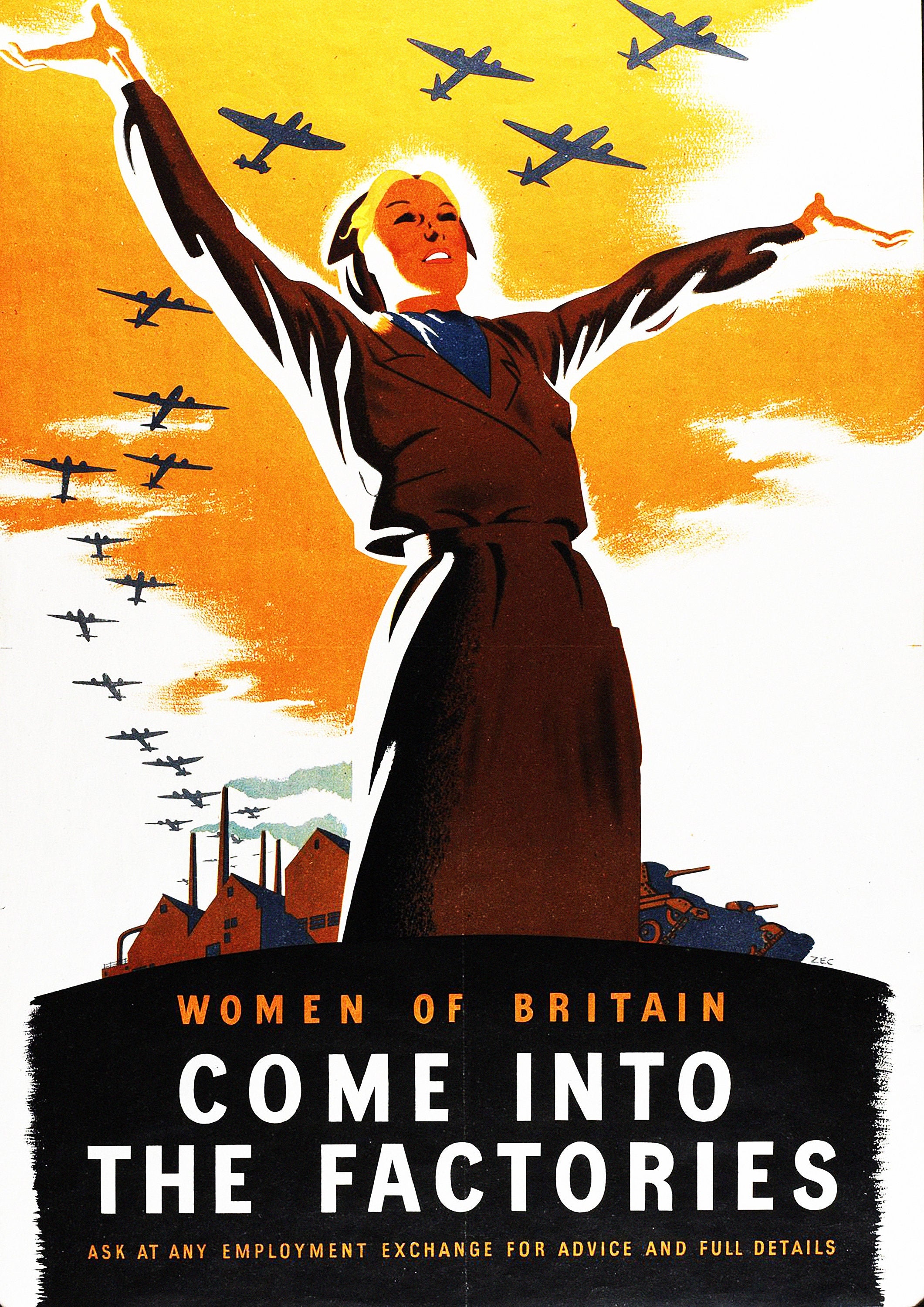 Reproduction Vintage "Women Of Britain" World War 2 Poster, Home Wall Art, Various Sizes Available